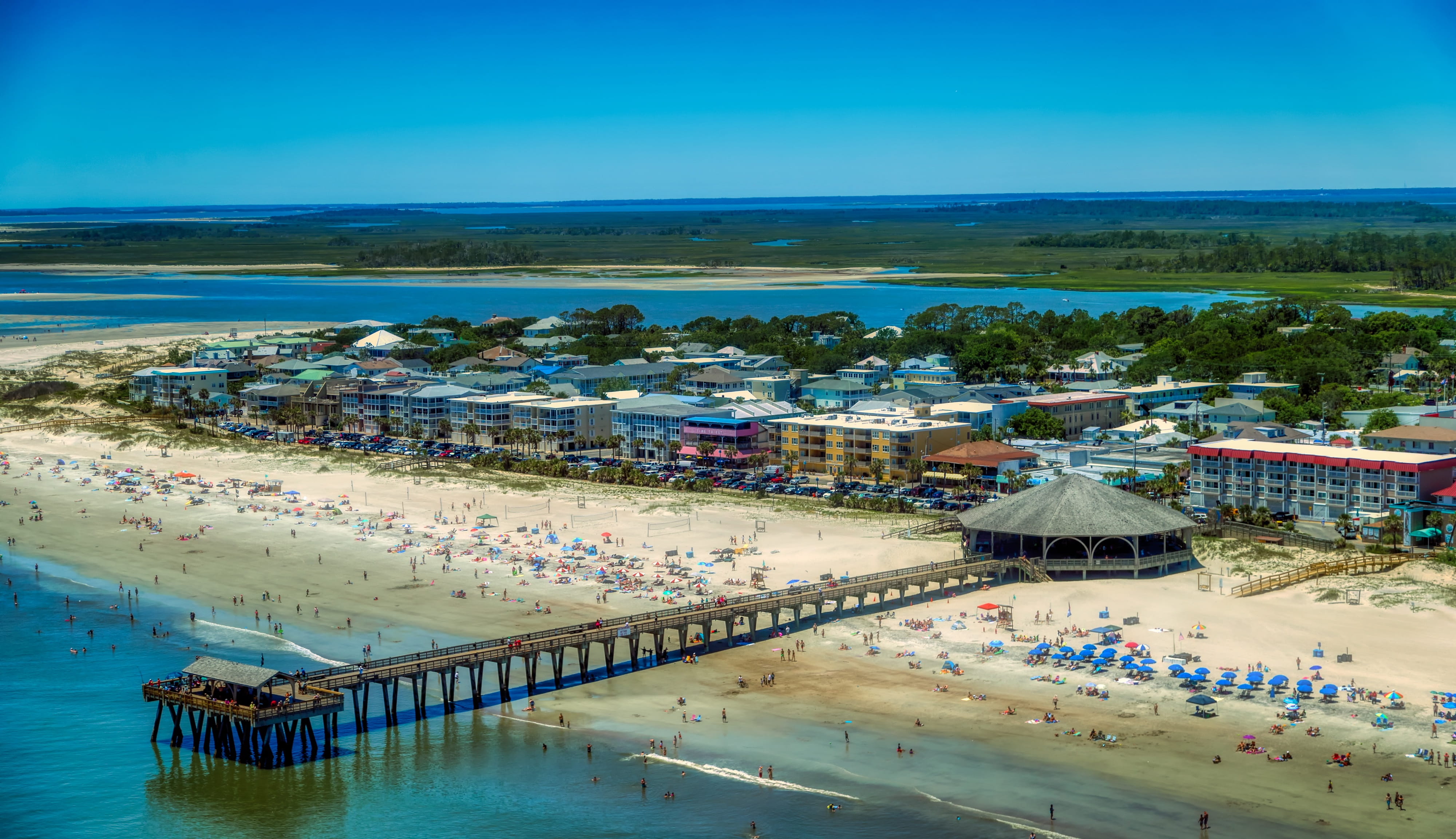 holiday, resorts, seashore, blue, water, aerial view, no people, building exterior, landscape, hdr, america, scenics - nature, nature, built structure, HD Wallpaper