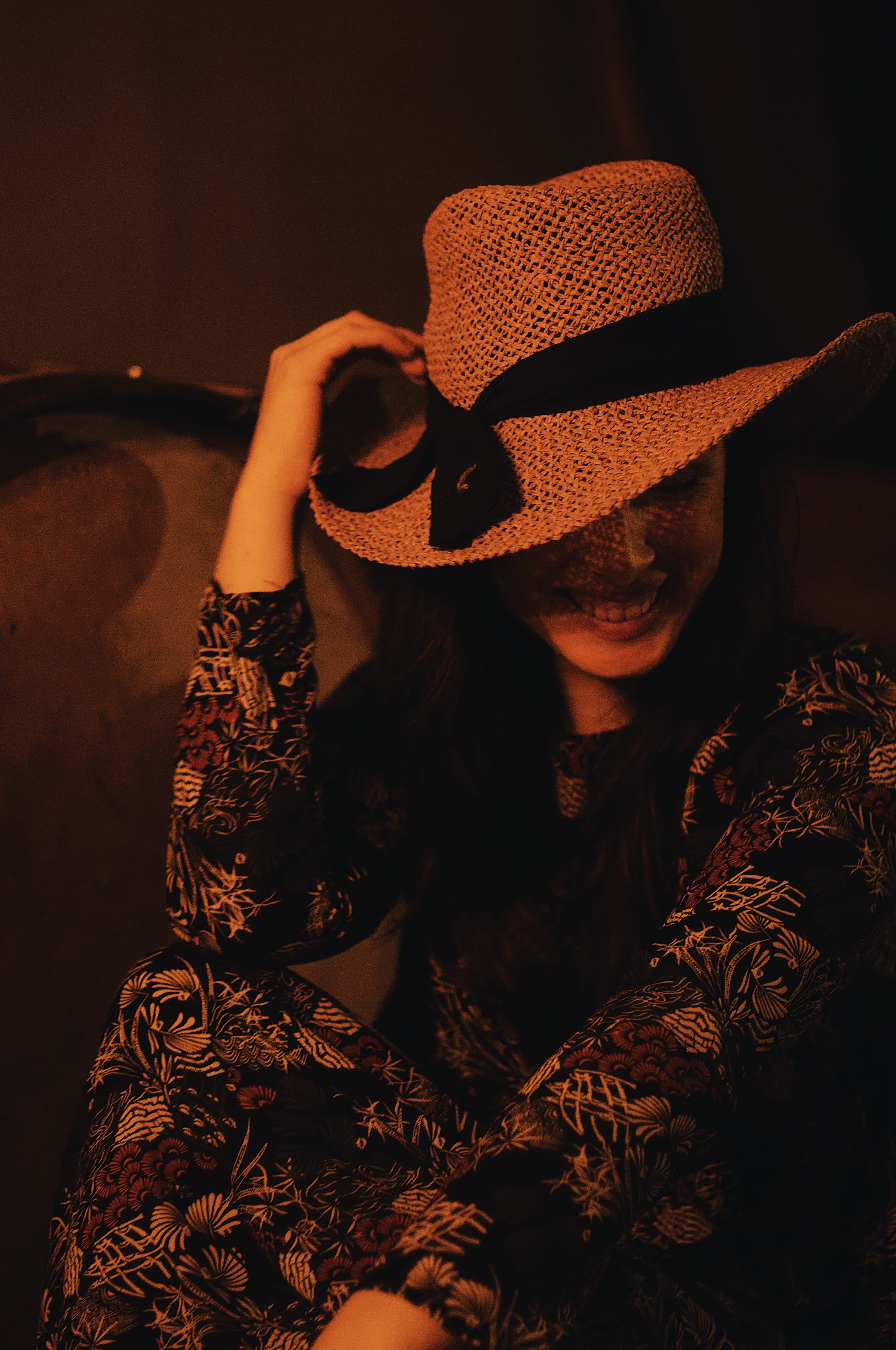 sun hat, hat, lifestyles, #girl, #young, smiling, women, young women, #flowers, #shadow, beautiful woman, apparel, fashion, clothing, headshot, holding, Phone HD Wallpaper