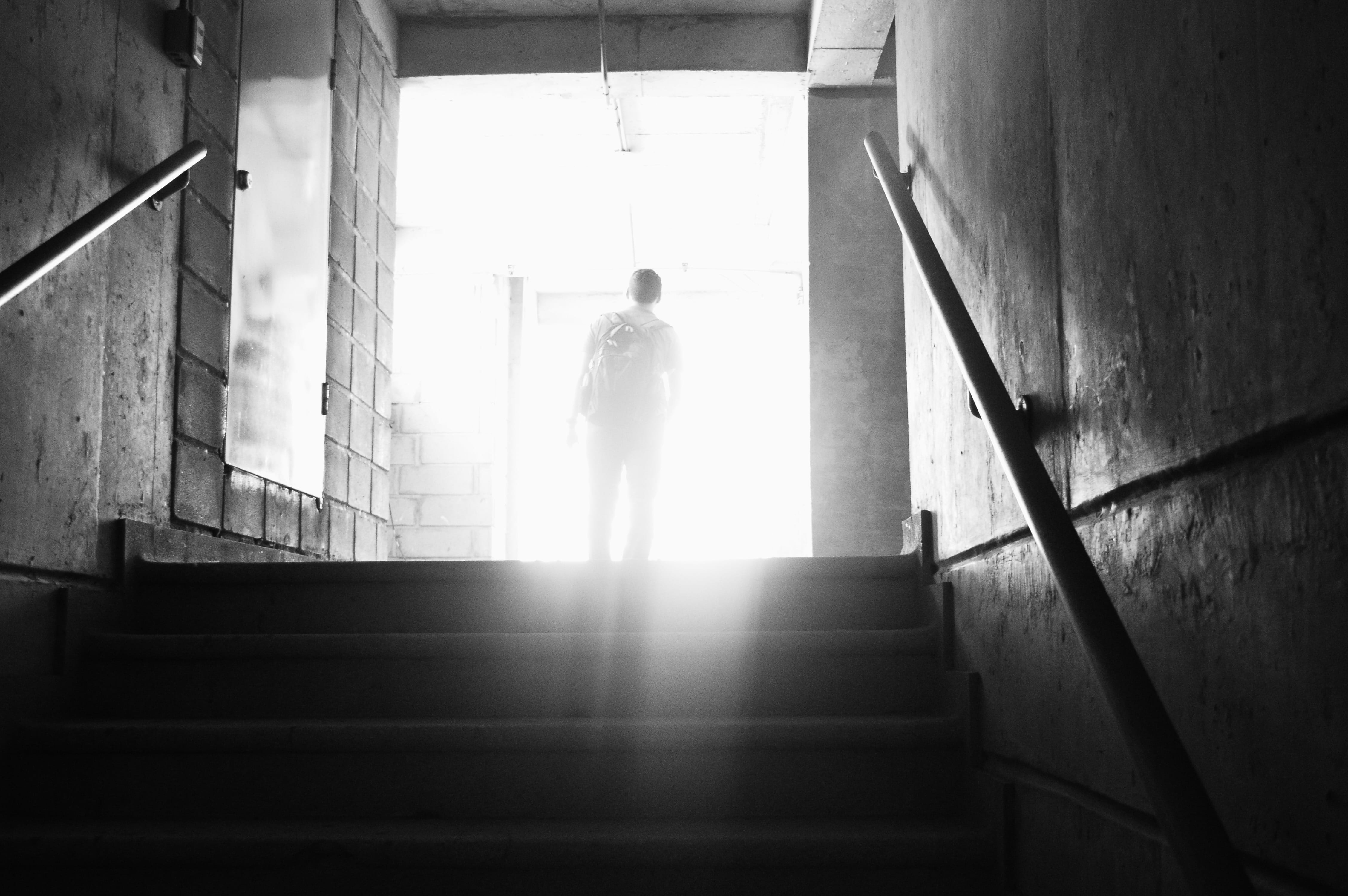 day, mystic, wall - building feature, staircase, built structure, colombia, railing, architecture, men, universidad del norte, man, indoors, standing, full length, HD Wallpaper