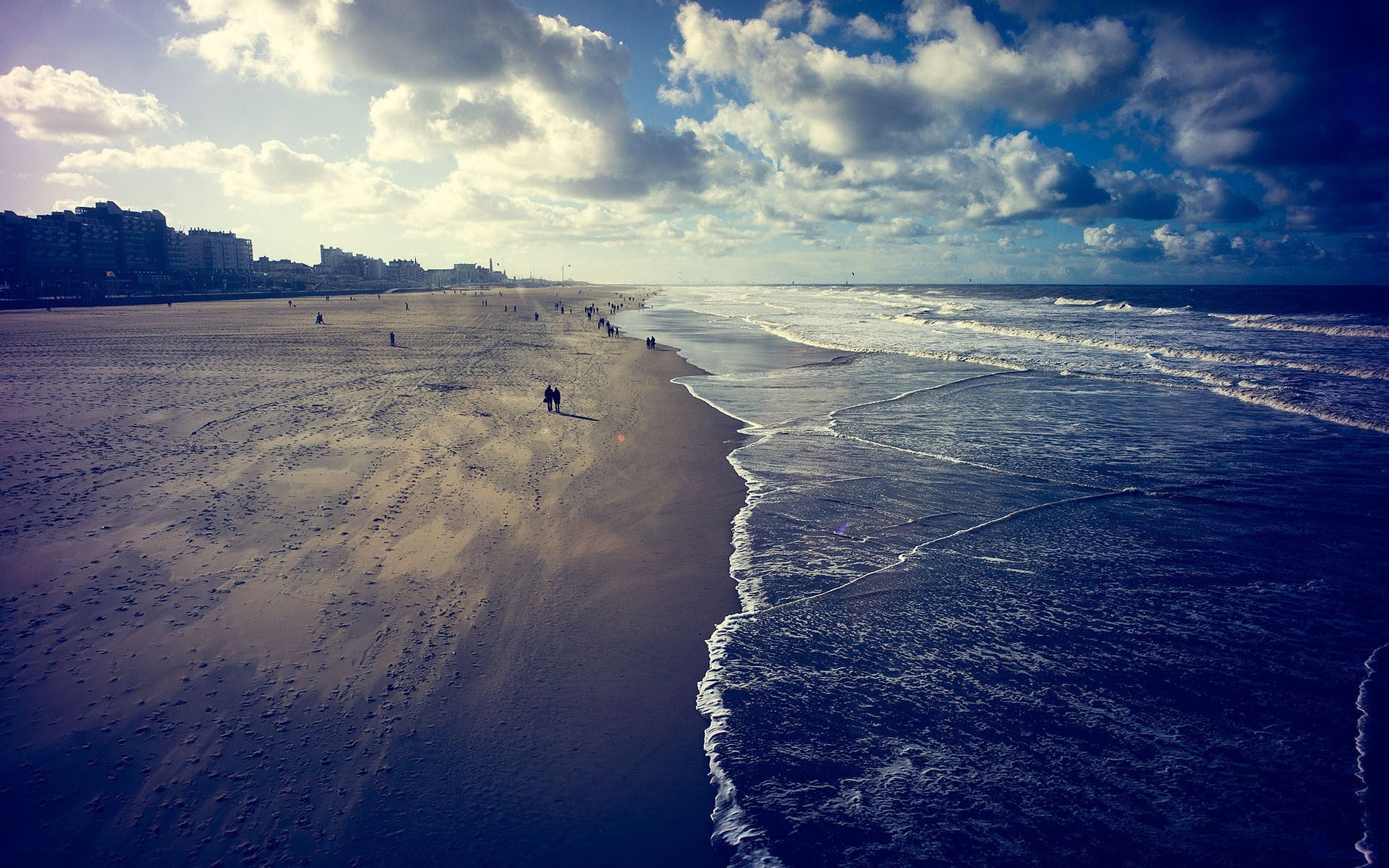 tranquility, sand, horizon, tranquil scene, clouds, surfing, cloud - sky, beauty in nature, sea, sky, water, outdoors, scenics - nature, brown, landscape, HD Wallpaper