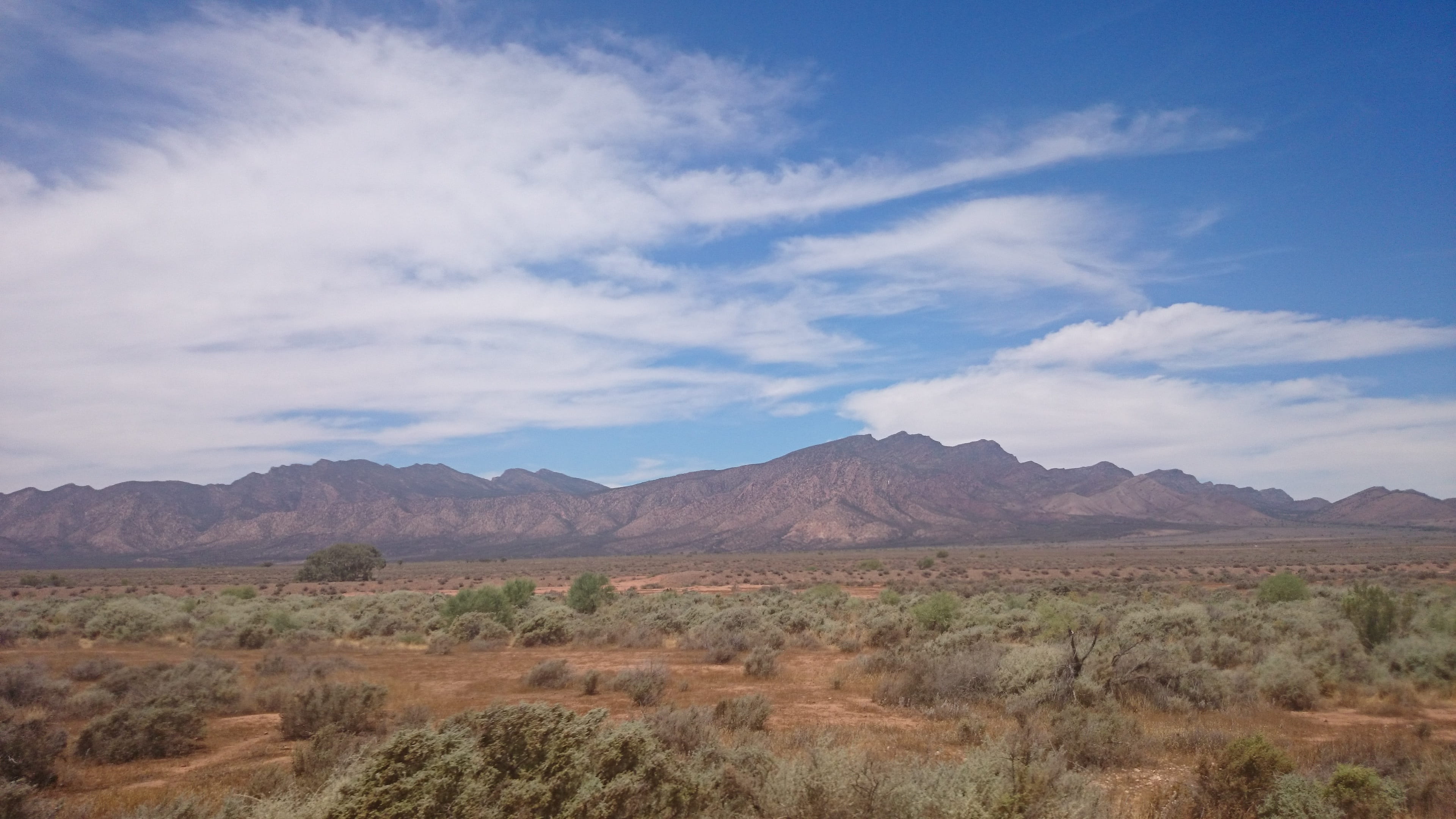 sky, physical geography, flinders ranges, land, beauty in nature, tranquil scene, formation, outback, environment, remote, arid climate, plant, mountain, HD Wallpaper