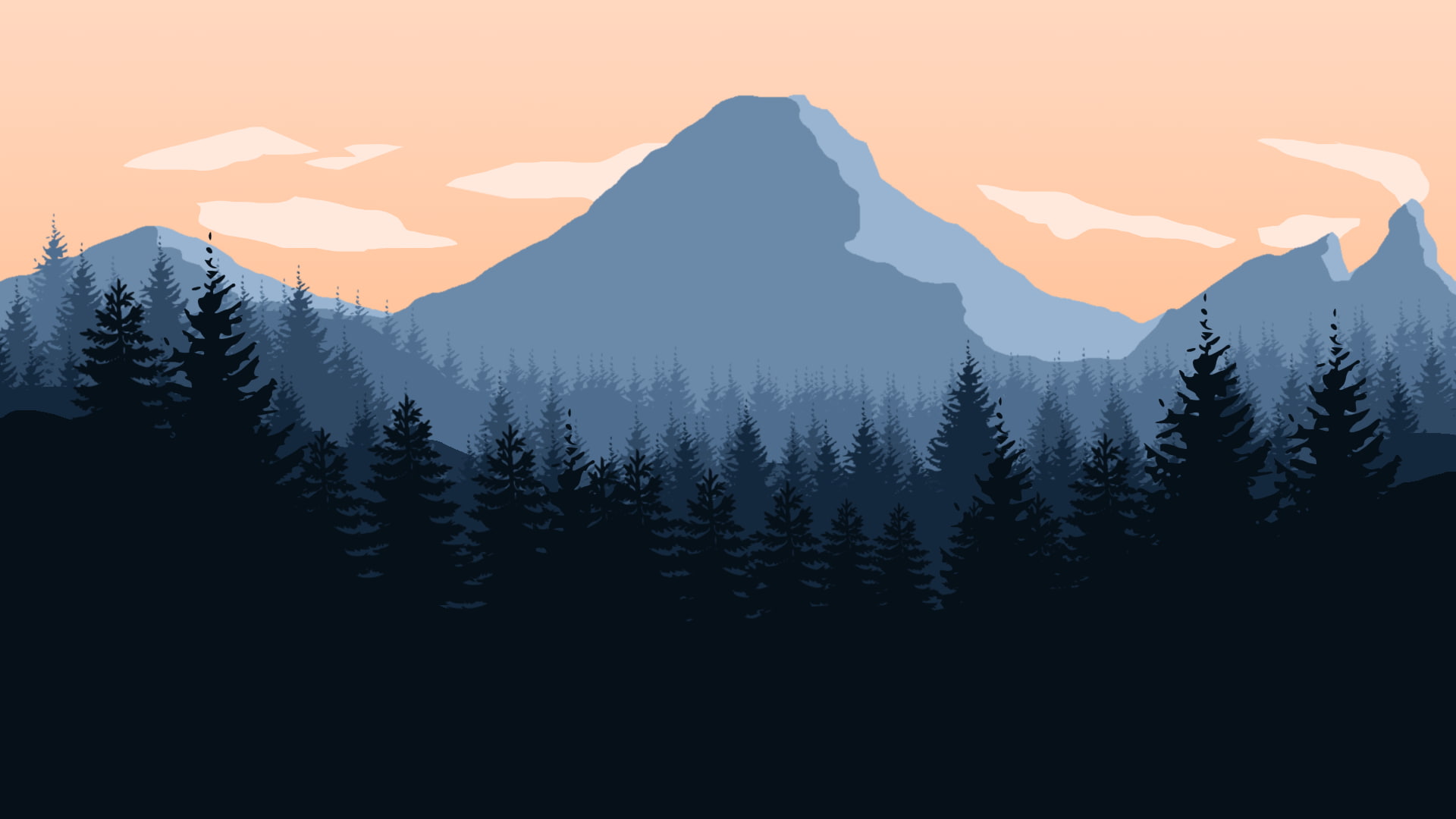 Firewatch, forest, landscape, mountains, artwork, 1080P, sky, HD Wallpaper