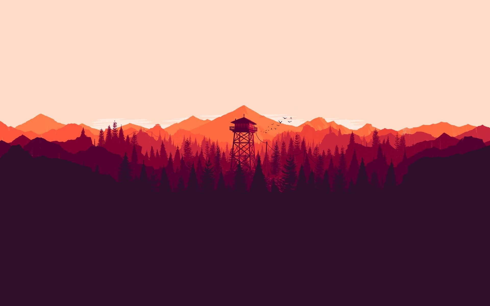 1080P, minimalism, landscape, Firewatch, HD Wallpaper