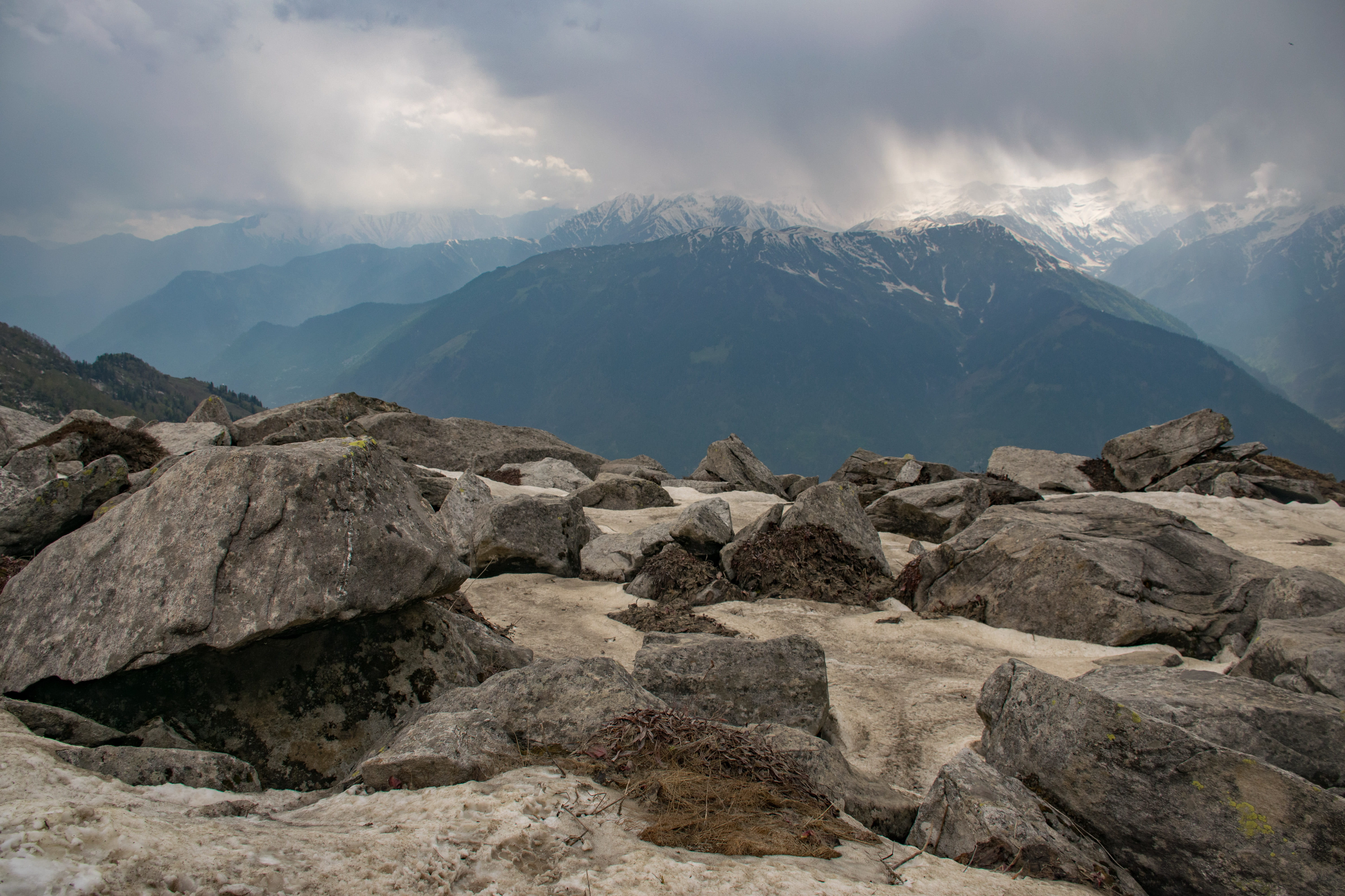 daytime, sky, high, non-urban scene, tranquil scene, cold, scenics - nature, daylight, tranquility, mountain range, snowcapped mountain, 5K, rock, rocks, HD Wallpaper