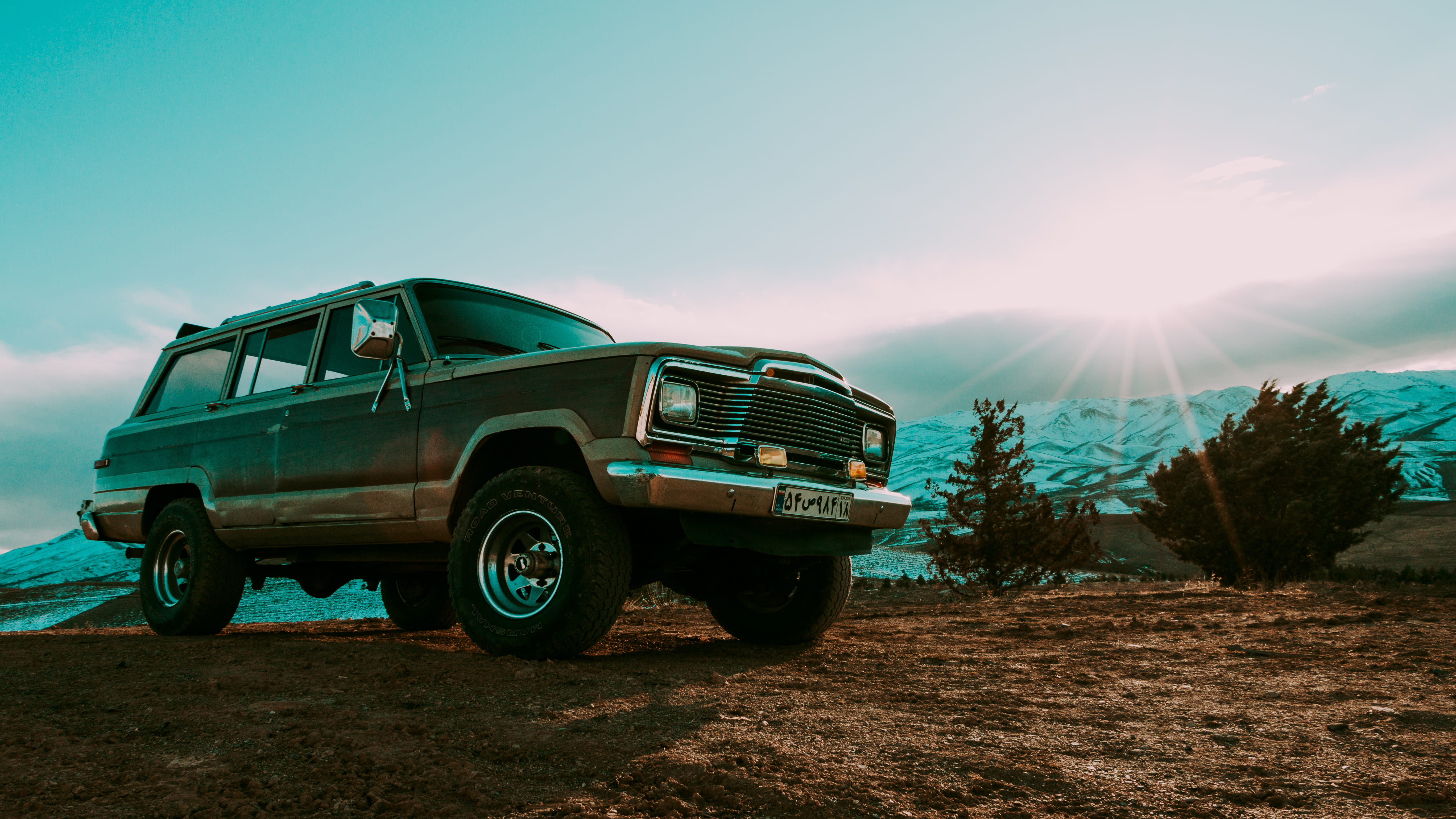 offroad, outdoors, off-road, clear sky, jeep, snow, land vehicle, car, copy space, transportation, field, truck, tire, wheel, winter, vehicle, HD Wallpaper