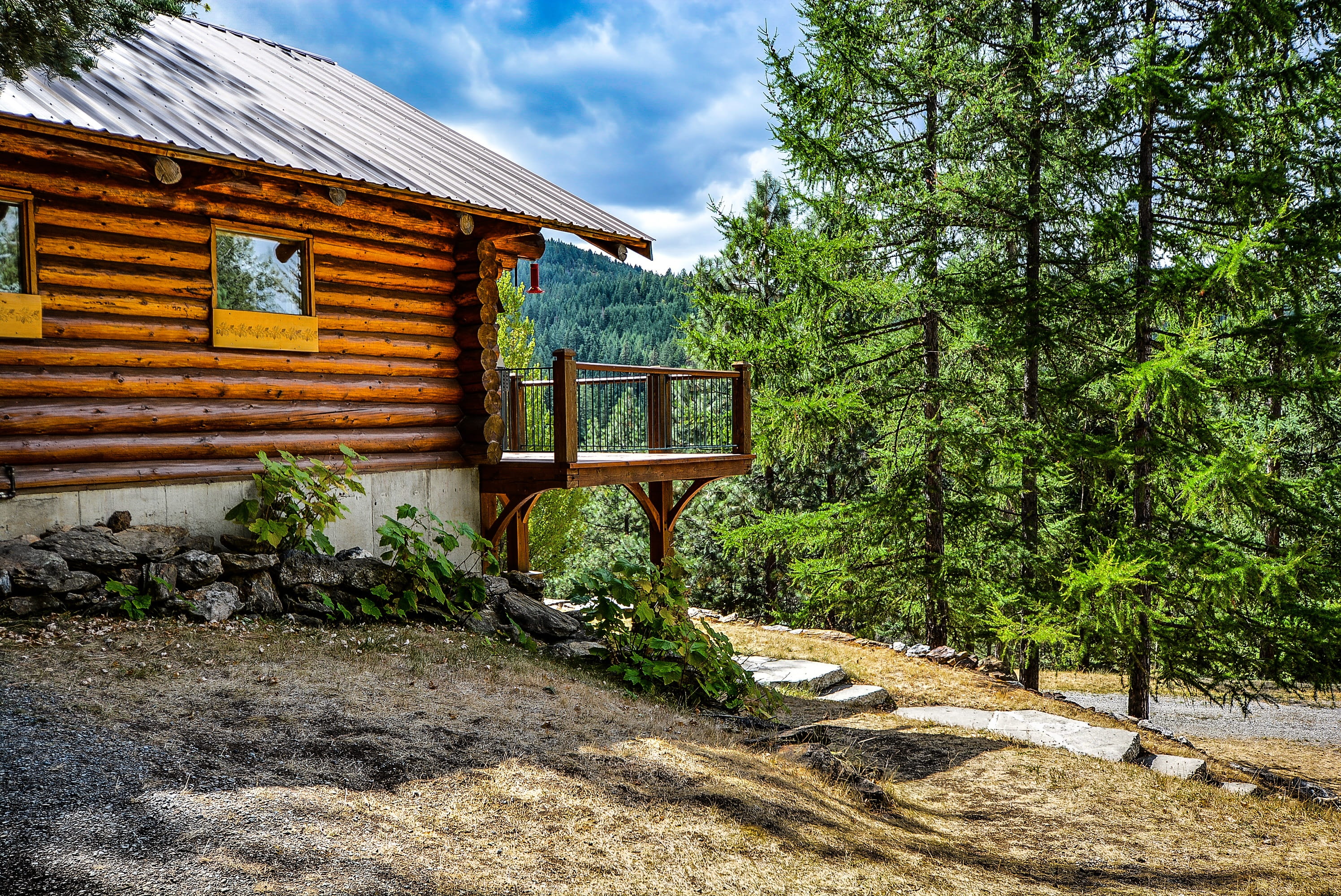 storm, sunlight, pine, built structure, home, construction, old, plant, near, privacy, design, architecture And Buildings, no People, deck, house, architecture, HD Wallpaper