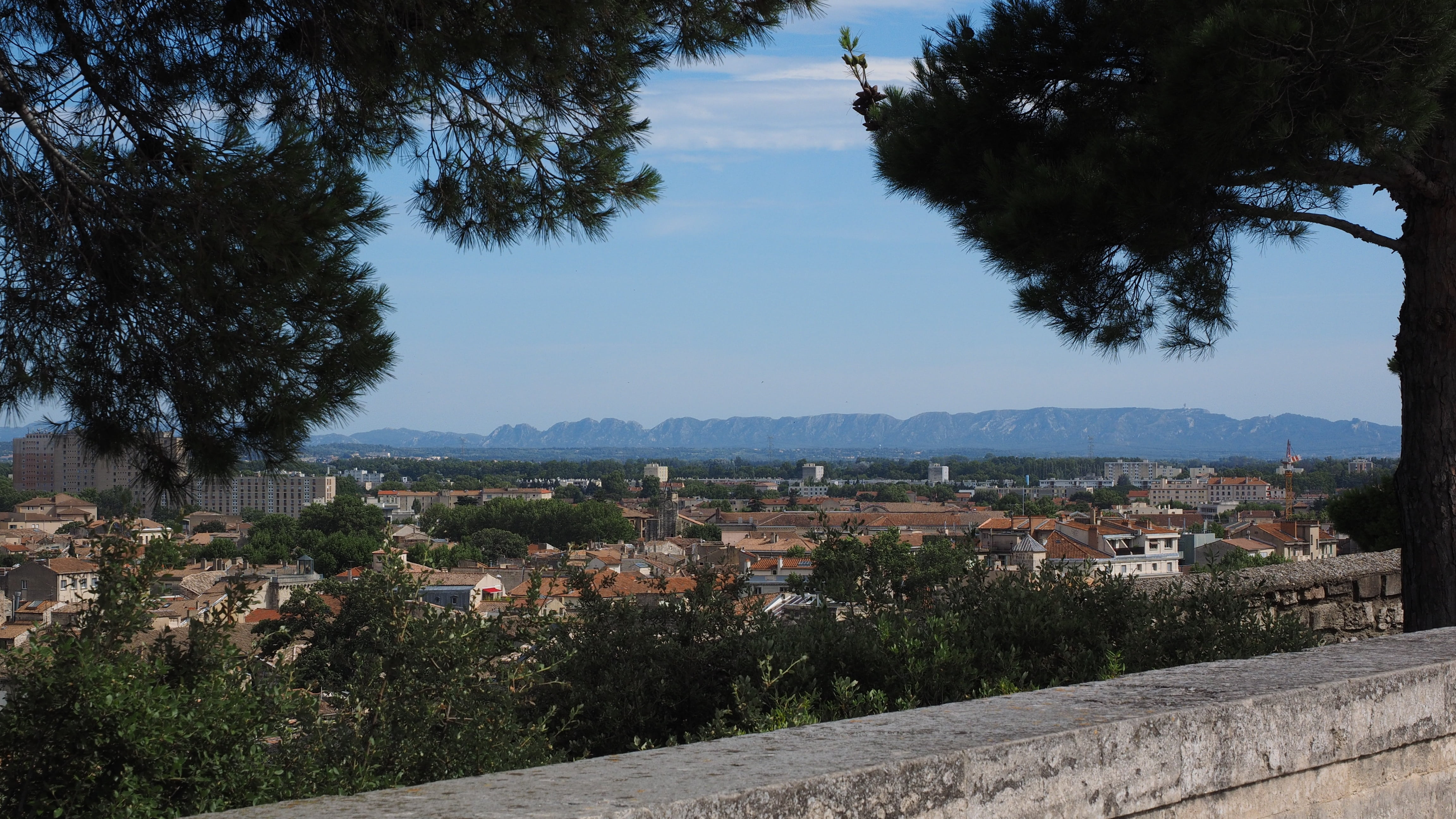 high angle view, plant, water, day, garden, building exterior, chaine of the alpilles, avignon, outdoors, alpilles, house, mountain, view, built structure, HD Wallpaper