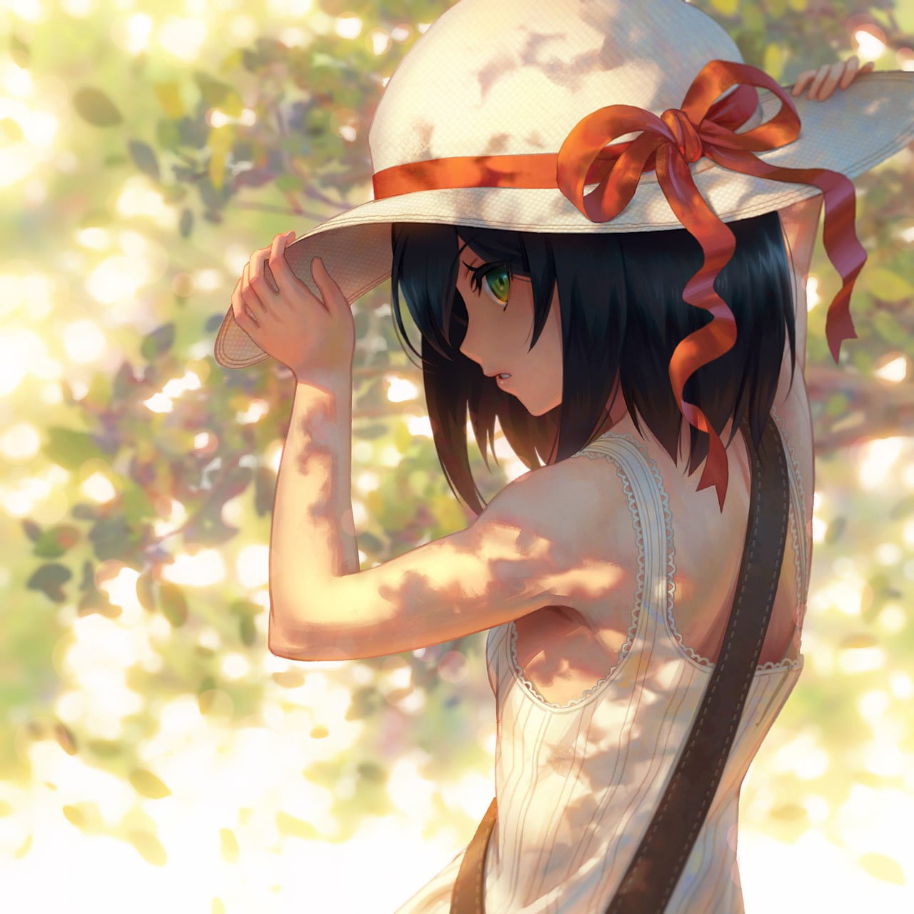 focus on foreground, beautiful woman, sunglasses, hat, nature, standing, one person, real people, young adult, anime girls, adult, young women, 720P, day, Phone HD Wallpaper