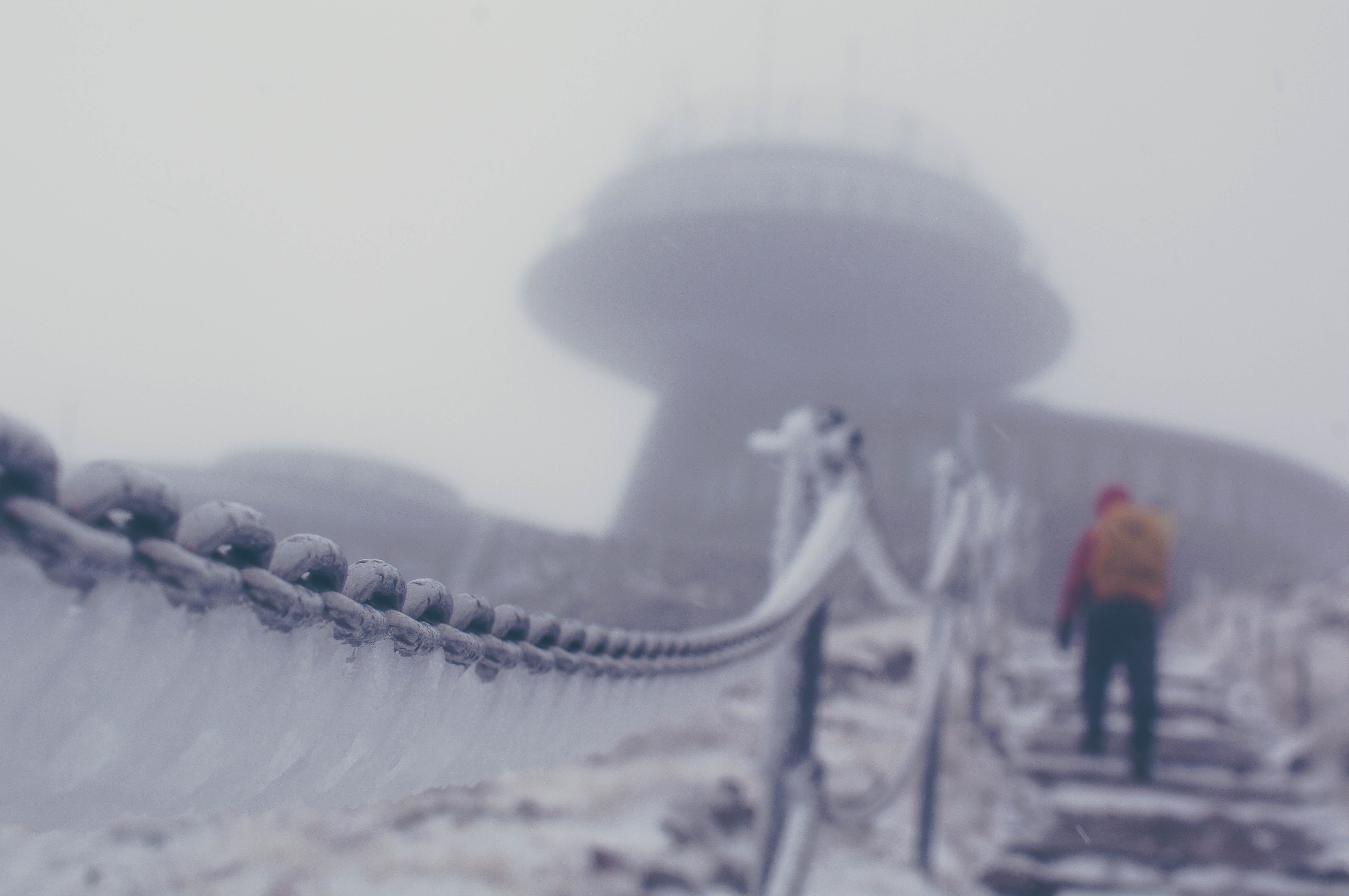 rear view, climbing, nature, sněžka, standing, men, one person, rope, travel destinations, day, chain, travel, winter, full length, mountain, observatory, HD Wallpaper