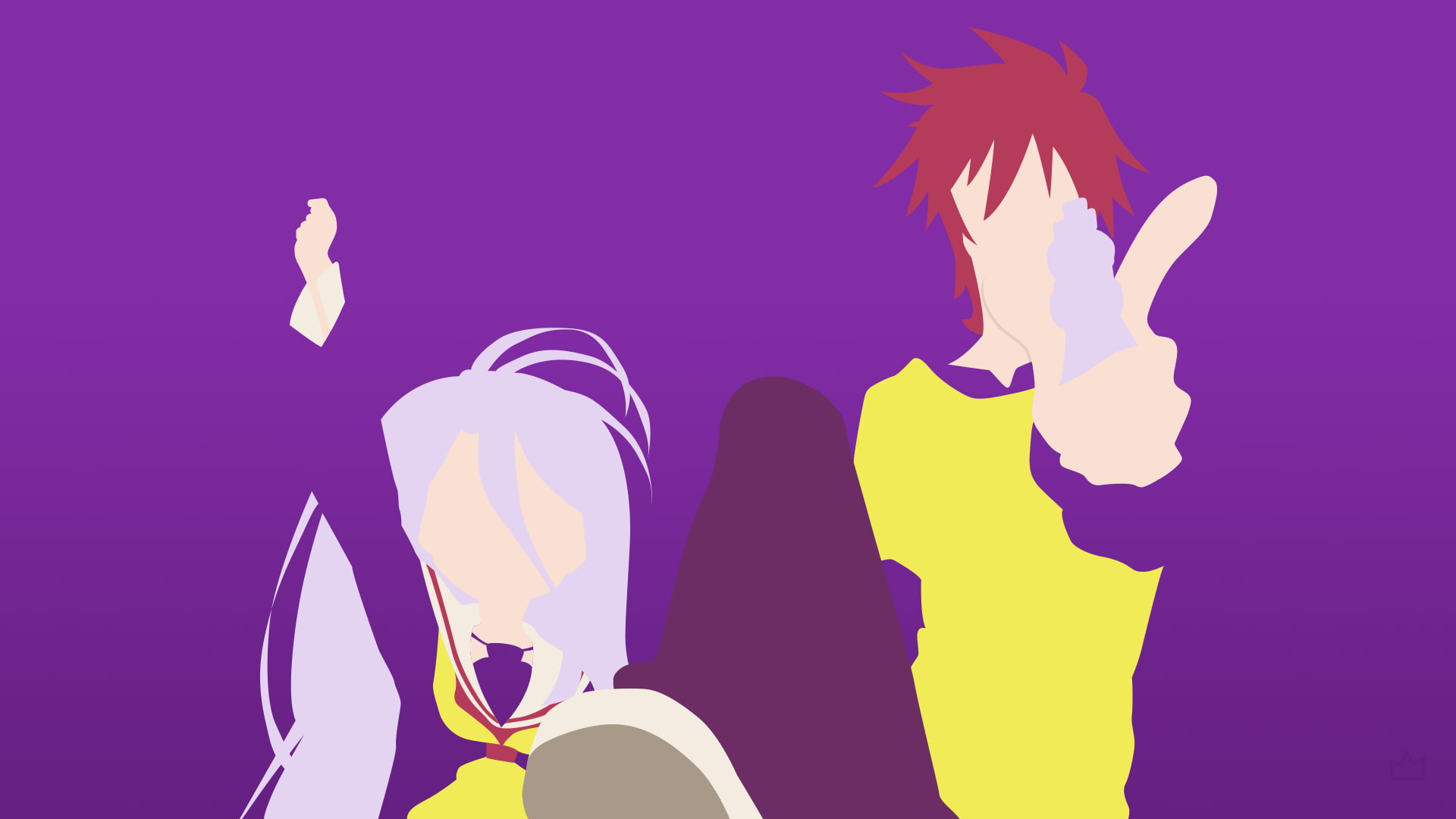 1080P, No Game No Life, Shiro (No Game No Life), Sora (No Game No Life), anime vectors, HD Wallpaper