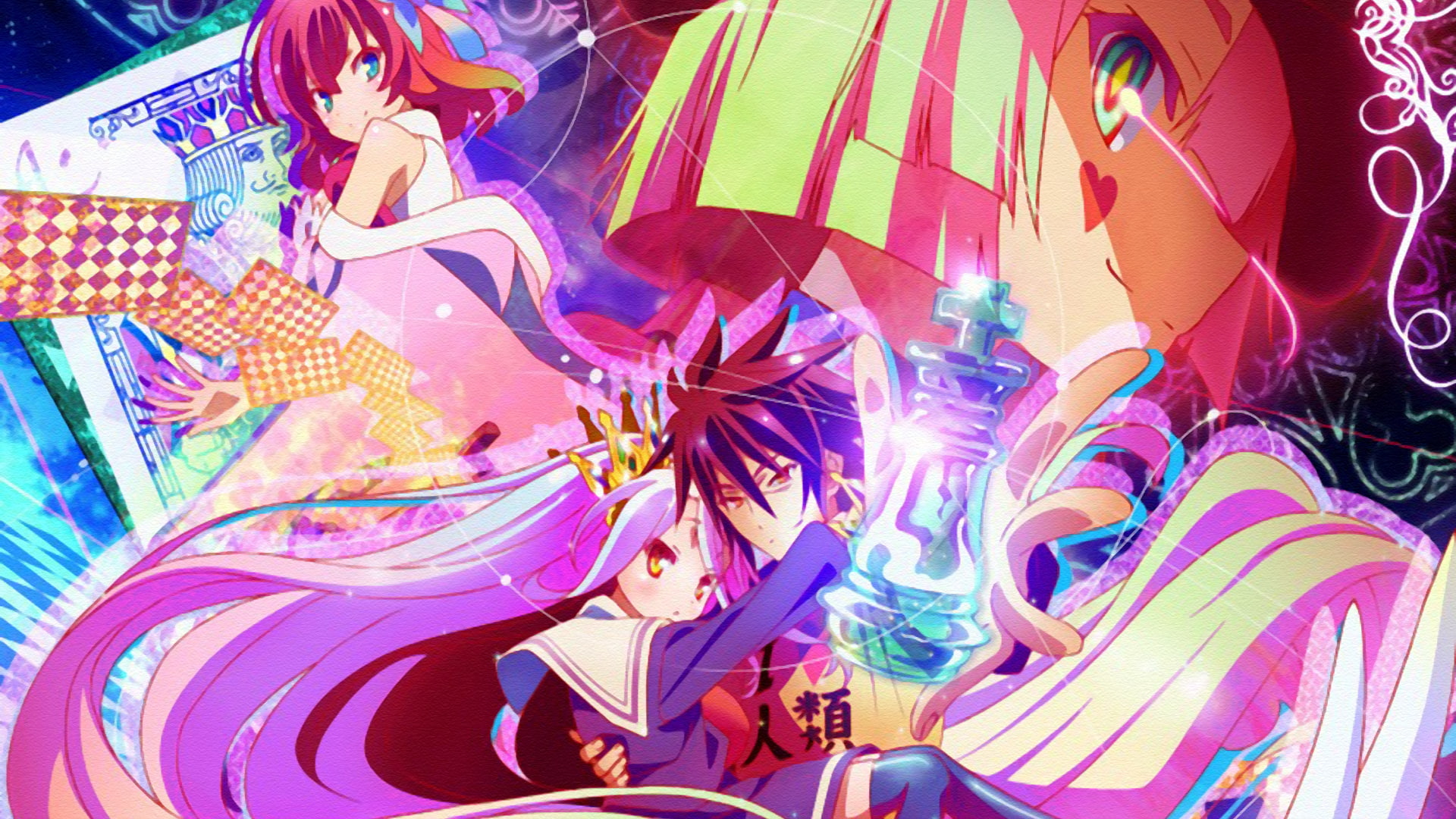 Sora (No Game No Life), Anime, 1080P, Former King of Imanity, Shiro (No Game No Life), Tet (No Game No Life), No Game No Life, Stephanie Dola, HD Wallpaper
