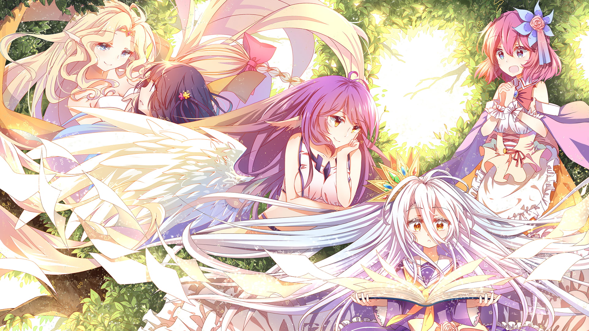 anime girls, anime, Shiro (No Game No Life), Zell Chlammy, Feel Nilvalen, blonde, No Game No Life, Fiel Nilvalen, Jibril, fantasy girl, Nilvalen Feel, 1080P, HD Wallpaper