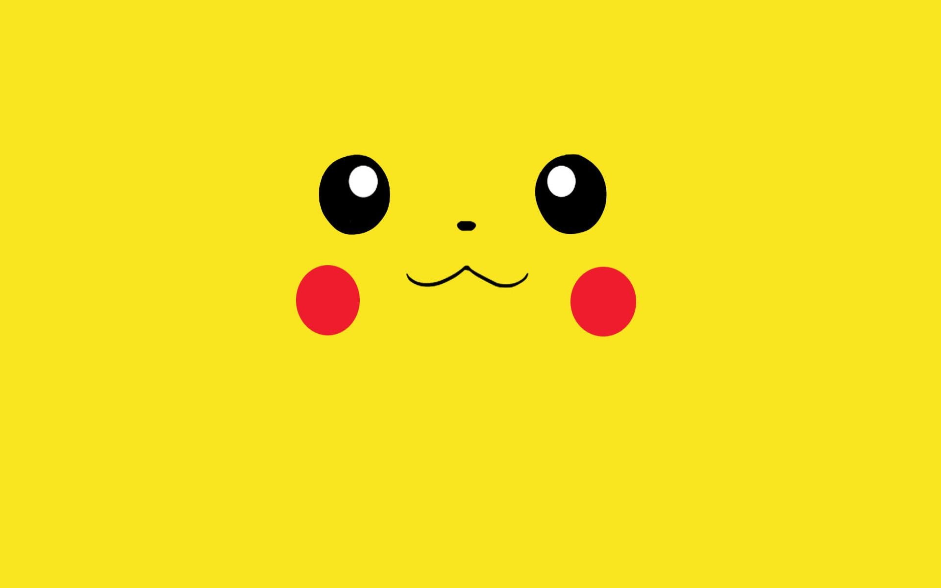 1080P, Pikachu, studio shot, yellow background, representation, face, emotion, smiling, creativity, red, anthropomorphic, anthropomorphic smiley face, HD Wallpaper
