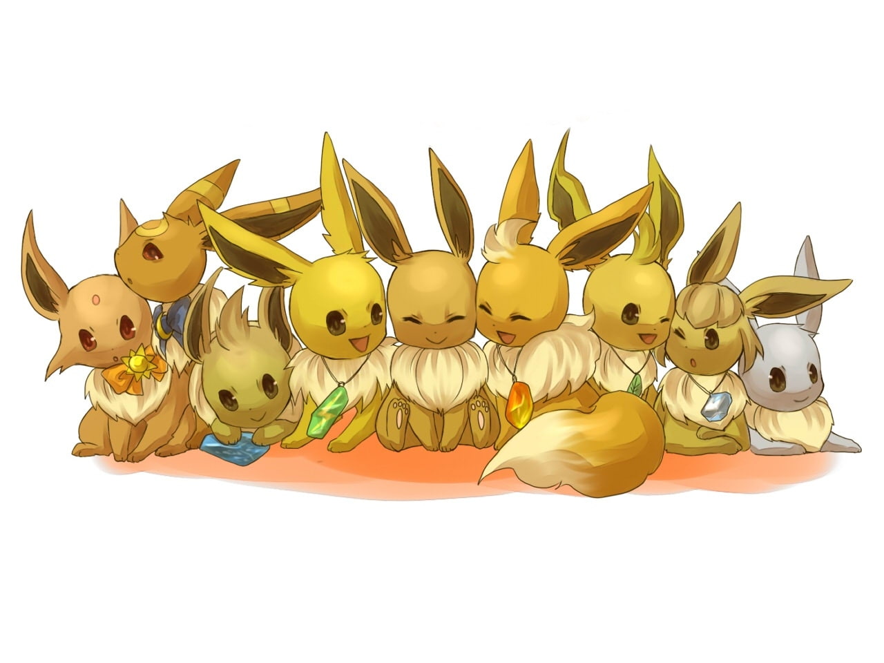 hd, anime, pokemon, art, eevee, 720P, HD Wallpaper