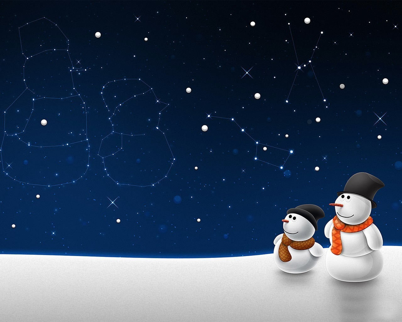 blue, winter, night, celebration, Christmas, male likeness, snowman, illustration, decoration, starry, star - space, cold temperature, indoors, no people, HD Wallpaper