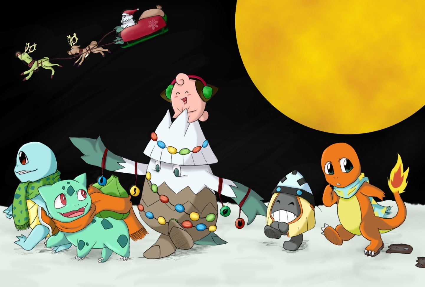 Snover (Pokémon), Squirtle (Pokémon), Abomasnow (Pokémon), Charmander (Pokémon), Snorunt (Pokémon), 720P, Pokémon, Shiny Pokémon, Winter, Christmas, Starter Pokemon, HD Wallpaper