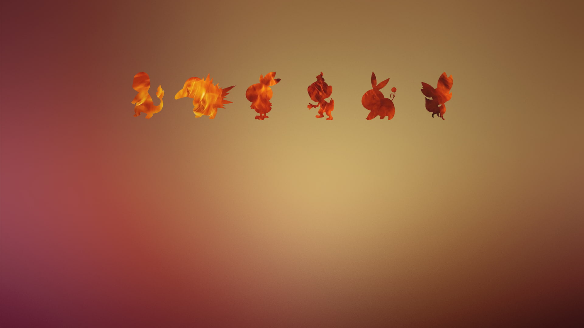 1080P, fire, Pokémon, video games, minimalism, starters, HD Wallpaper