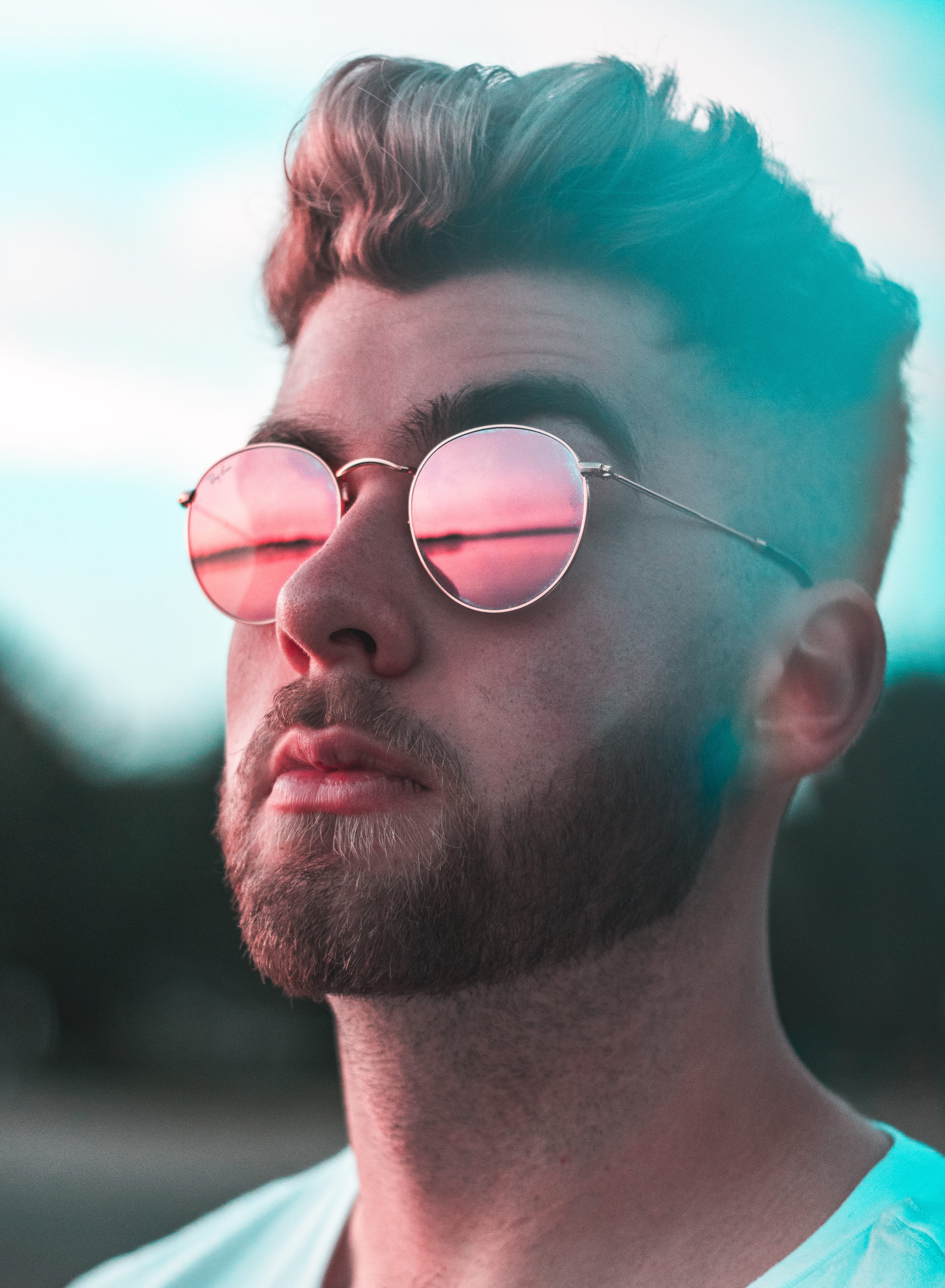 caucasian Ethnicity, people, close-up, close, lens, one Person, adults only, portrait, pink color, headshot, vs, beard, only men, looking, real people, Phone HD Wallpaper