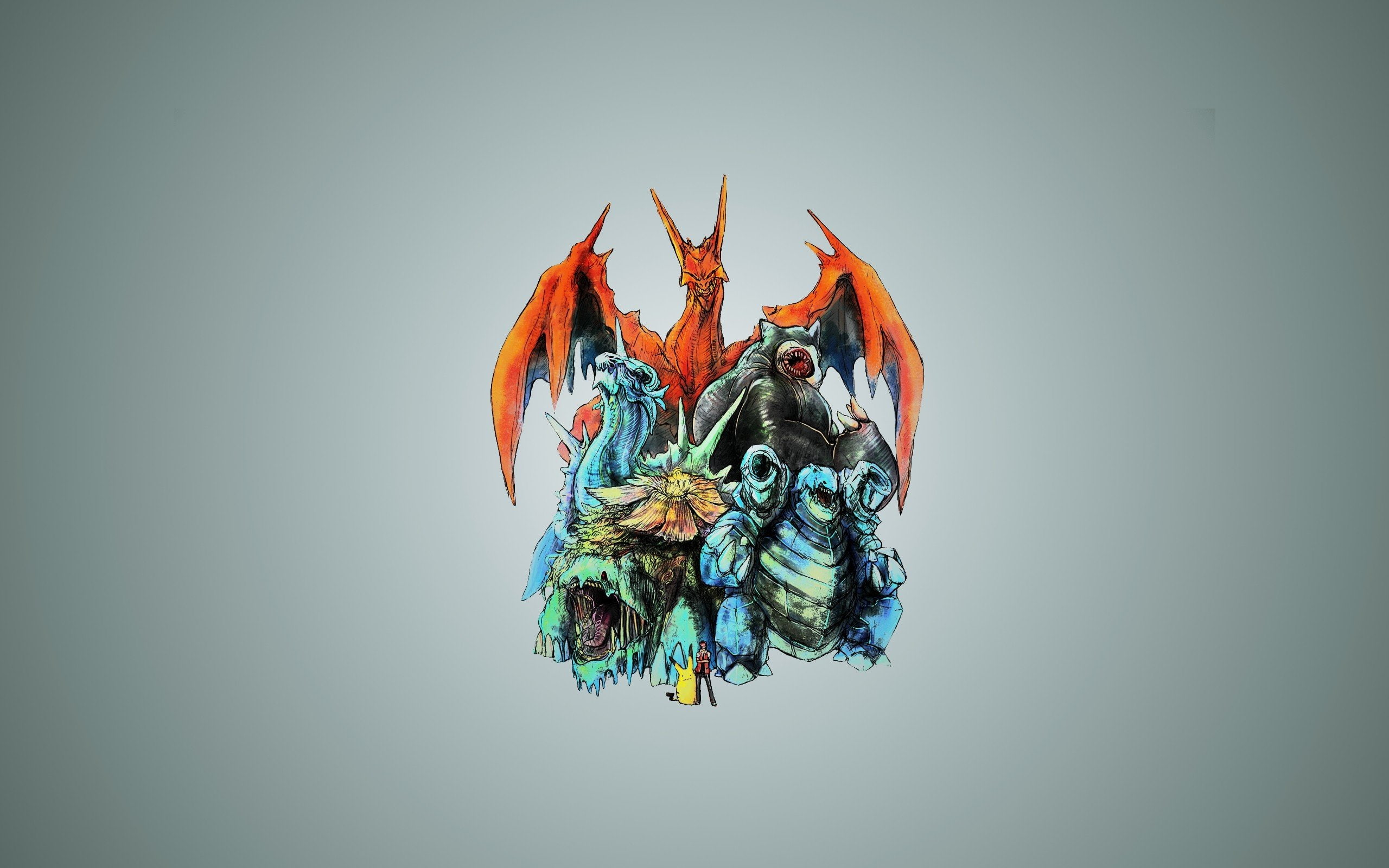 creatures, bulbasaur, anime, monsters, pokemon, pikachu, snorlax, charizard, 2K, animals, HD Wallpaper