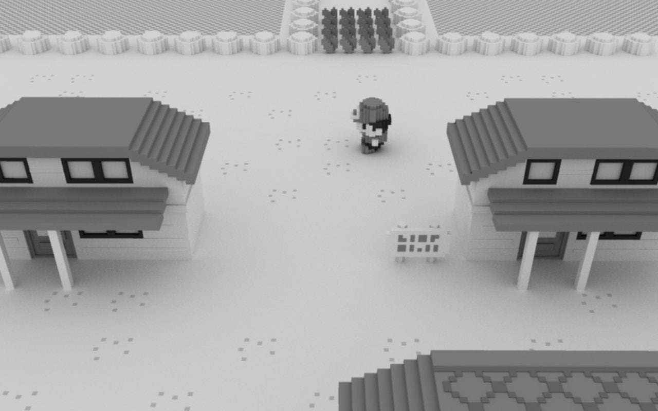 houses, gray, Black and White, Blue, 720P, Retro, Pokemon: Red and Blue, Pokémon, Pixel, Red, illustration, Yellow, HD Wallpaper