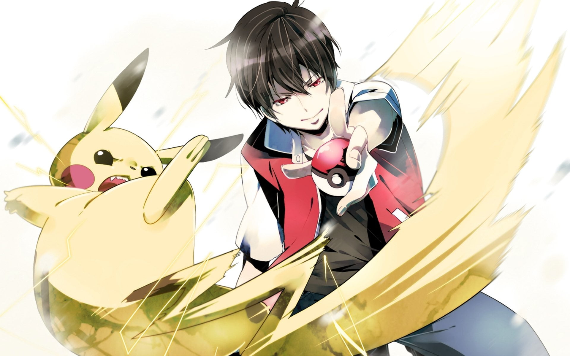 men, innocence, front view, Pikachu, childhood, females, balloon, 1080P, child, leisure activity, standing, day, Pokemon: Red and Blue, disguise, yellow, HD Wallpaper