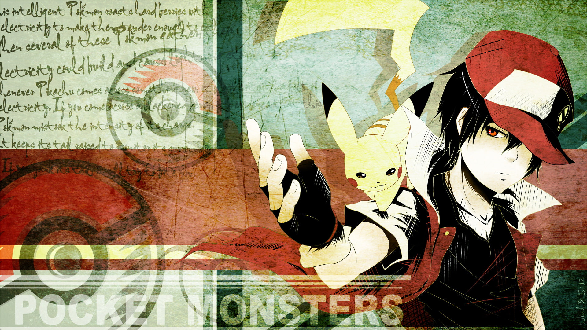 Pokemon: Red and Blue, 1080P, Pokémon, Pikachu, Red (Pokémon), HD Wallpaper