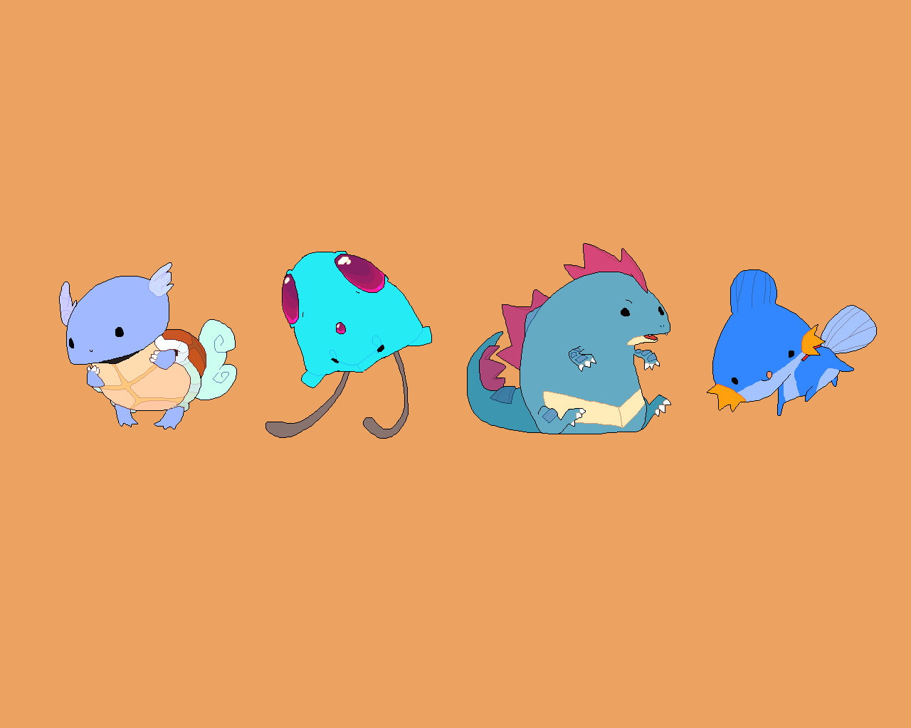blue, vertebrate, representation, Water Pokémon, animal wildlife, Feraligatr (Pokemon), Mudkip (Pokémon), bird, 720P, copy space, no people, cartoon, nature, HD Wallpaper