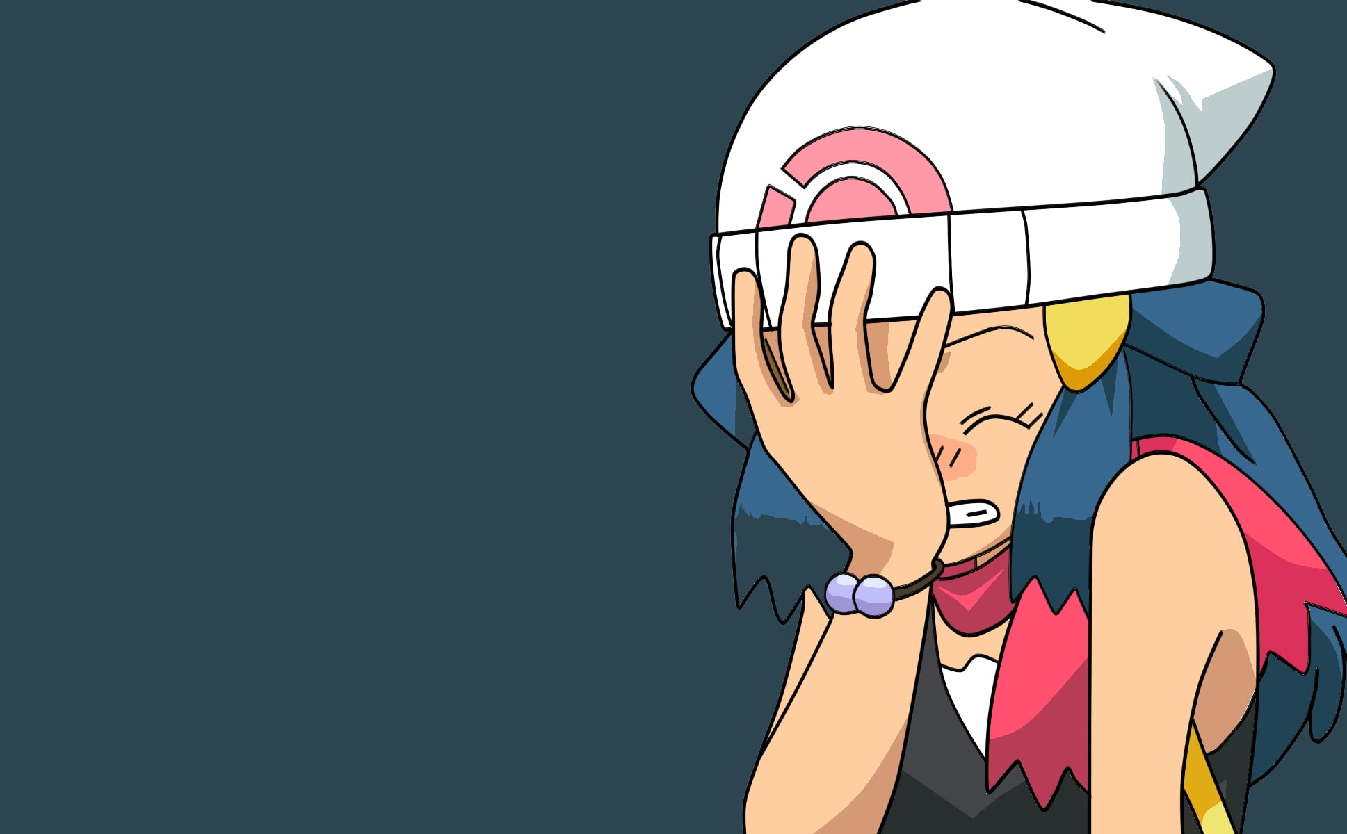 dawn, 1080P, hd, facepalm, pokemon, anime, x, art, HD Wallpaper