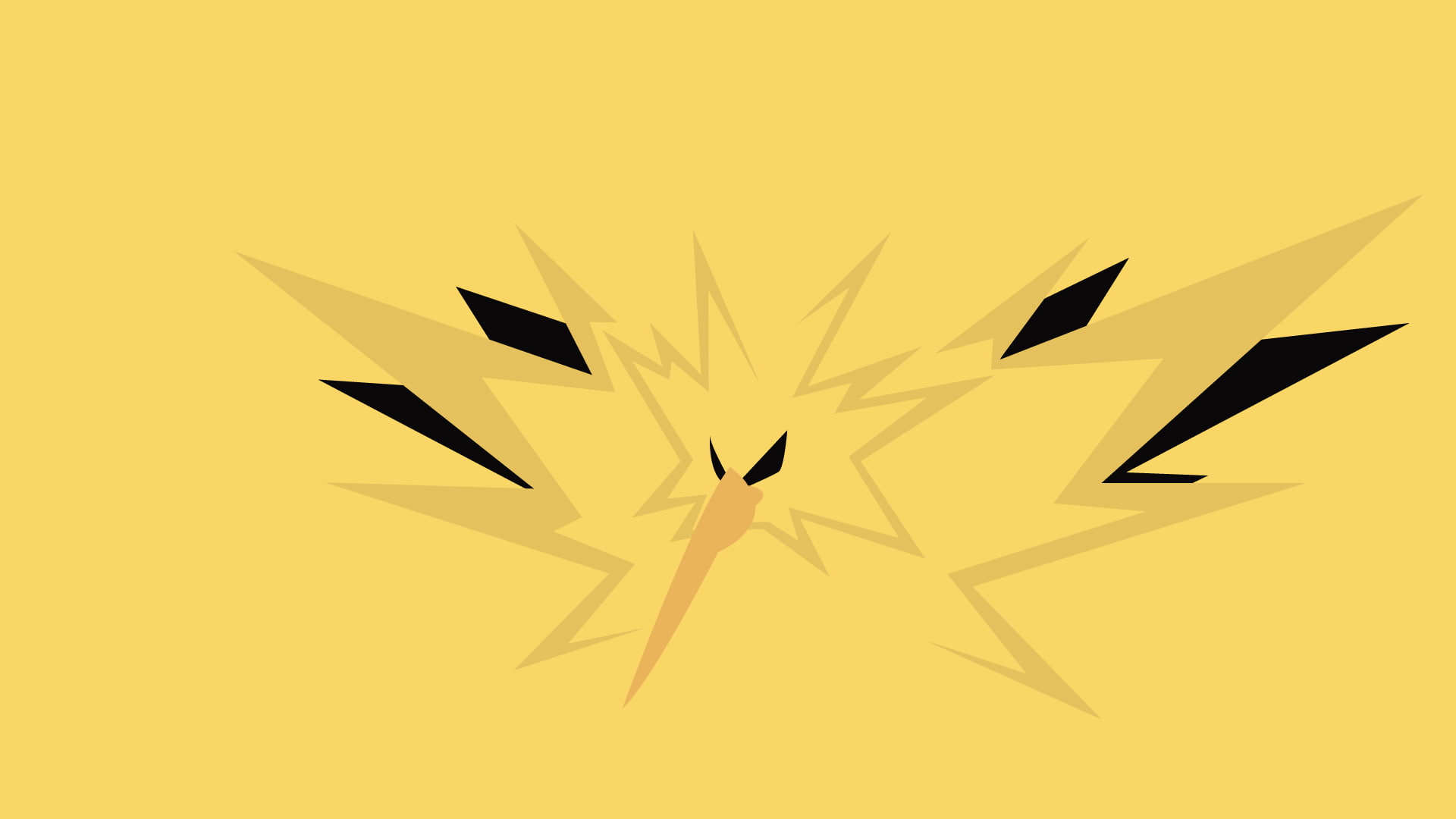 background, simple background, 1080P, simple, zapdos, minimalism, HD Wallpaper