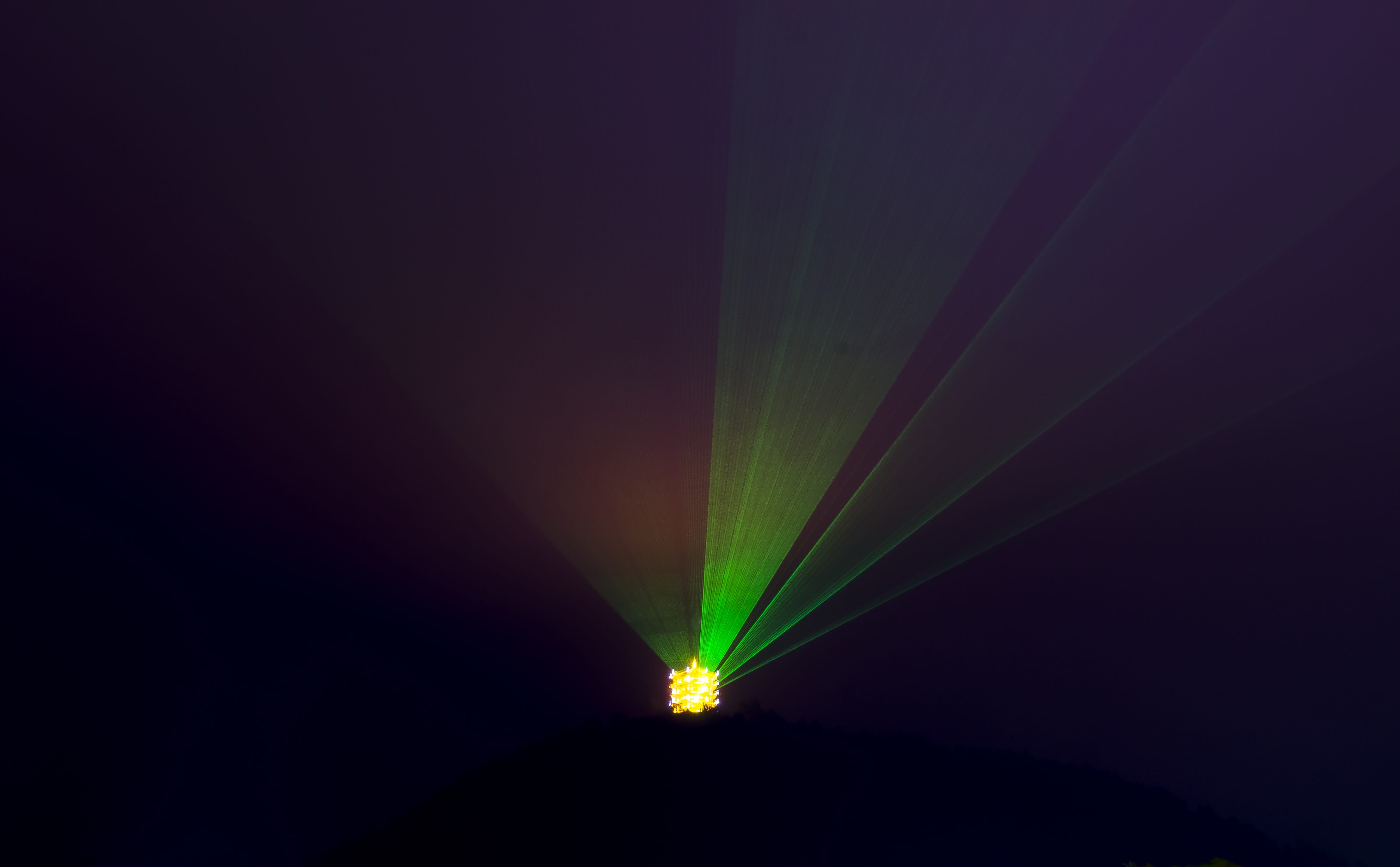 shiny, Lamp, Laser, backgrounds, illuminated, black, glowing, sky, technology, blue, science, lamp, bright, green, black background, projection, light effect, HD Wallpaper