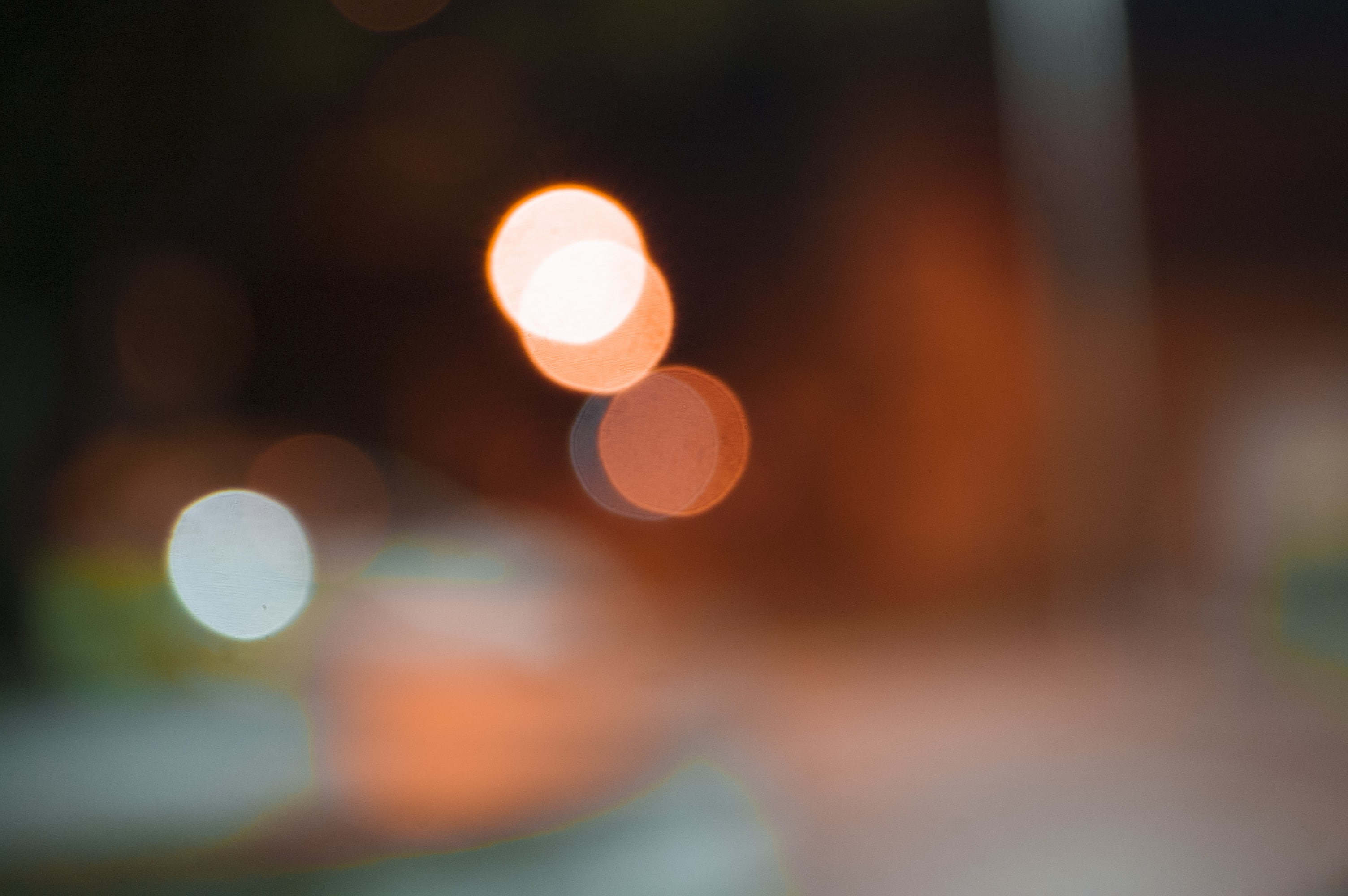 defocused, close-up, city, light - natural phenomenon, lights, 2K, shape, abstract, outdoors, light, orange color, street, pattern, no people, circle, HD Wallpaper
