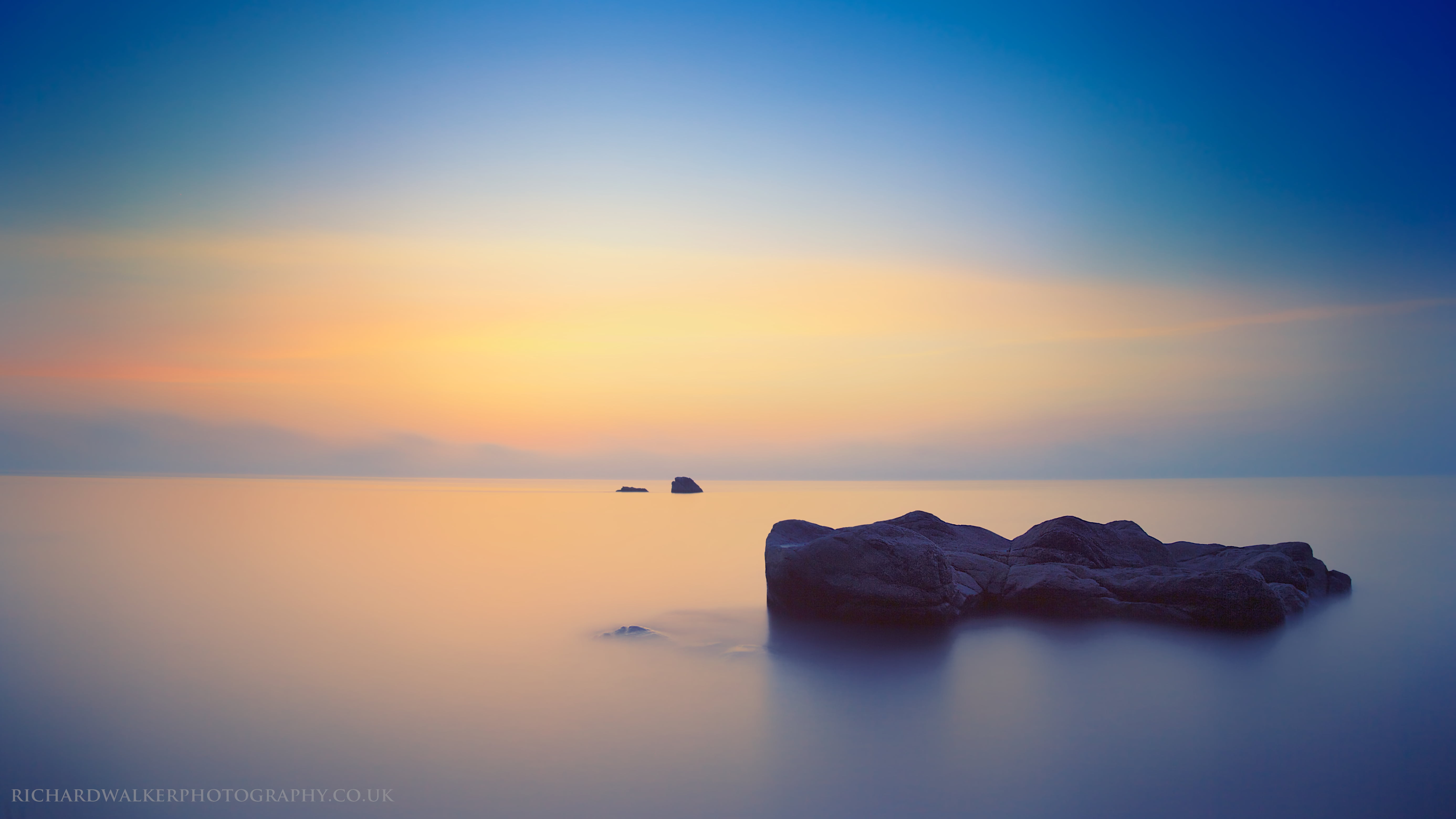 calm, dusk, beach, cornwall, outdoors, 5K, blue sky, nature, sunrise - Dawn, Rock  island, coast, St Ives, landscape, blue, sunset, body, summer, water, HD Wallpaper