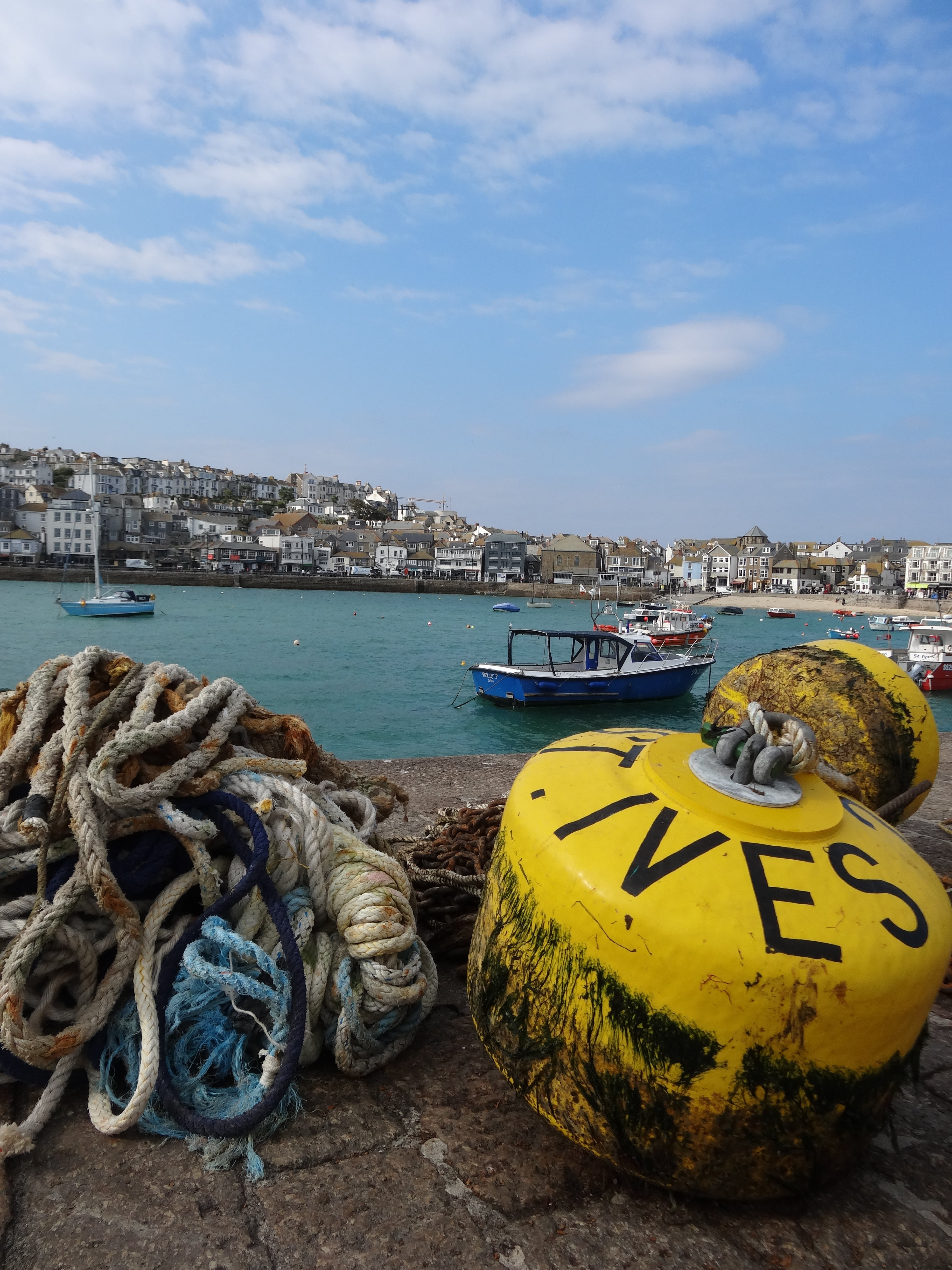 architecture, st ives, scenic, 4K, anchor, mode of transportation, rope, land, sky, outdoors, nautical vessel, boats, beach, moored, yellow, seaside, water, Phone HD Wallpaper