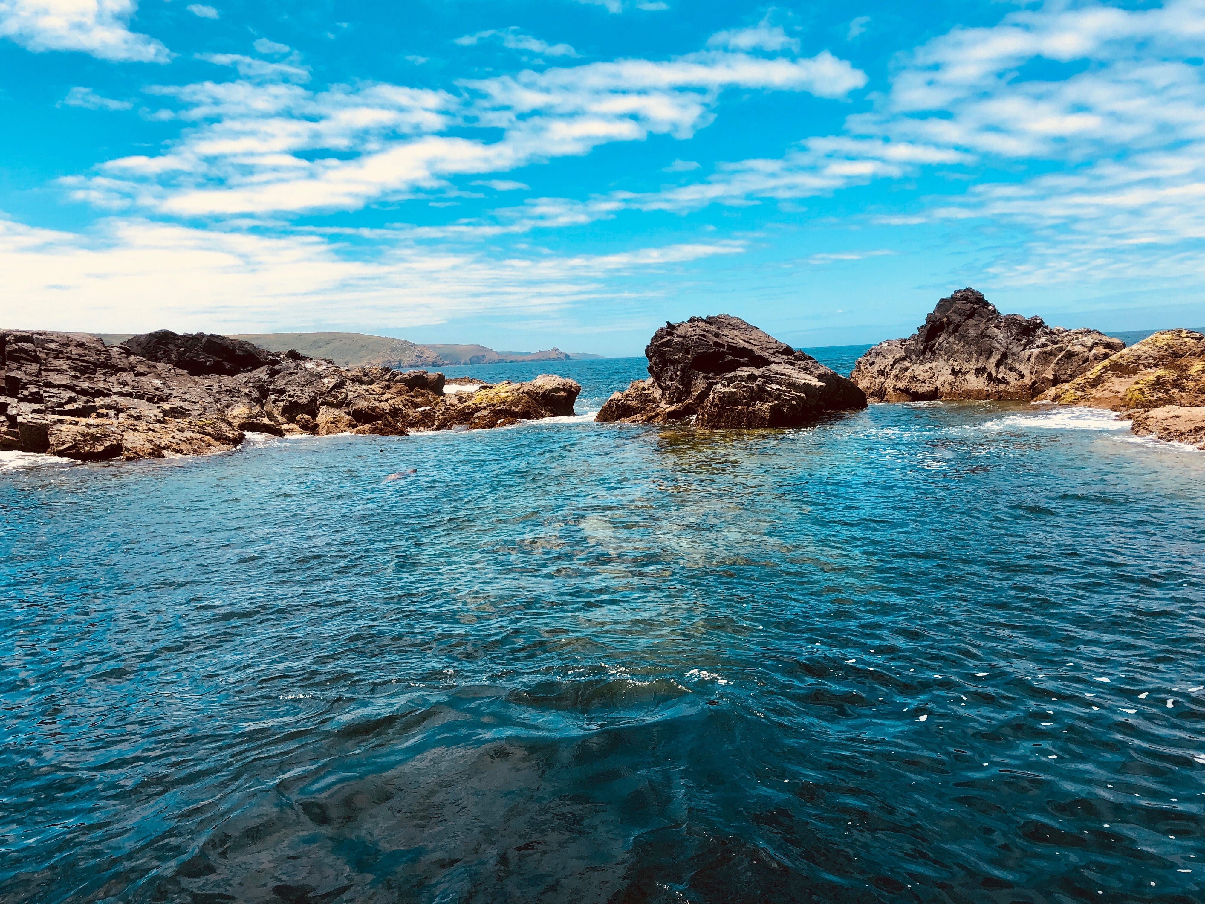 seal island, water, no people, st ives, tranquility, waterfront, rock, outdoors, rock - object, cornwall, beach, sky, beauty in nature, tranquil scene, HD Wallpaper
