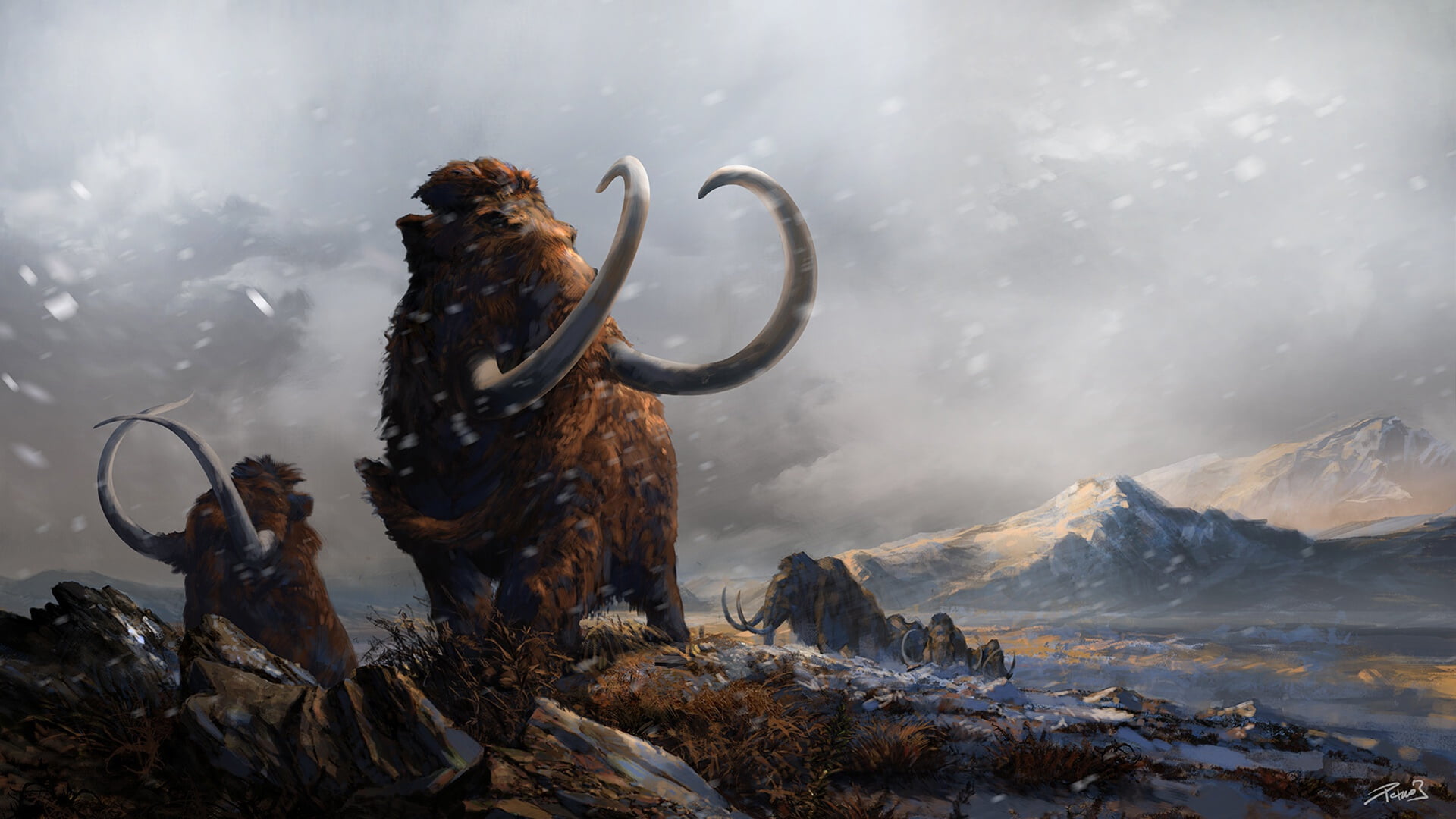 Landscape, Nature, 1080P, Animal, Mammoth, HD Wallpaper
