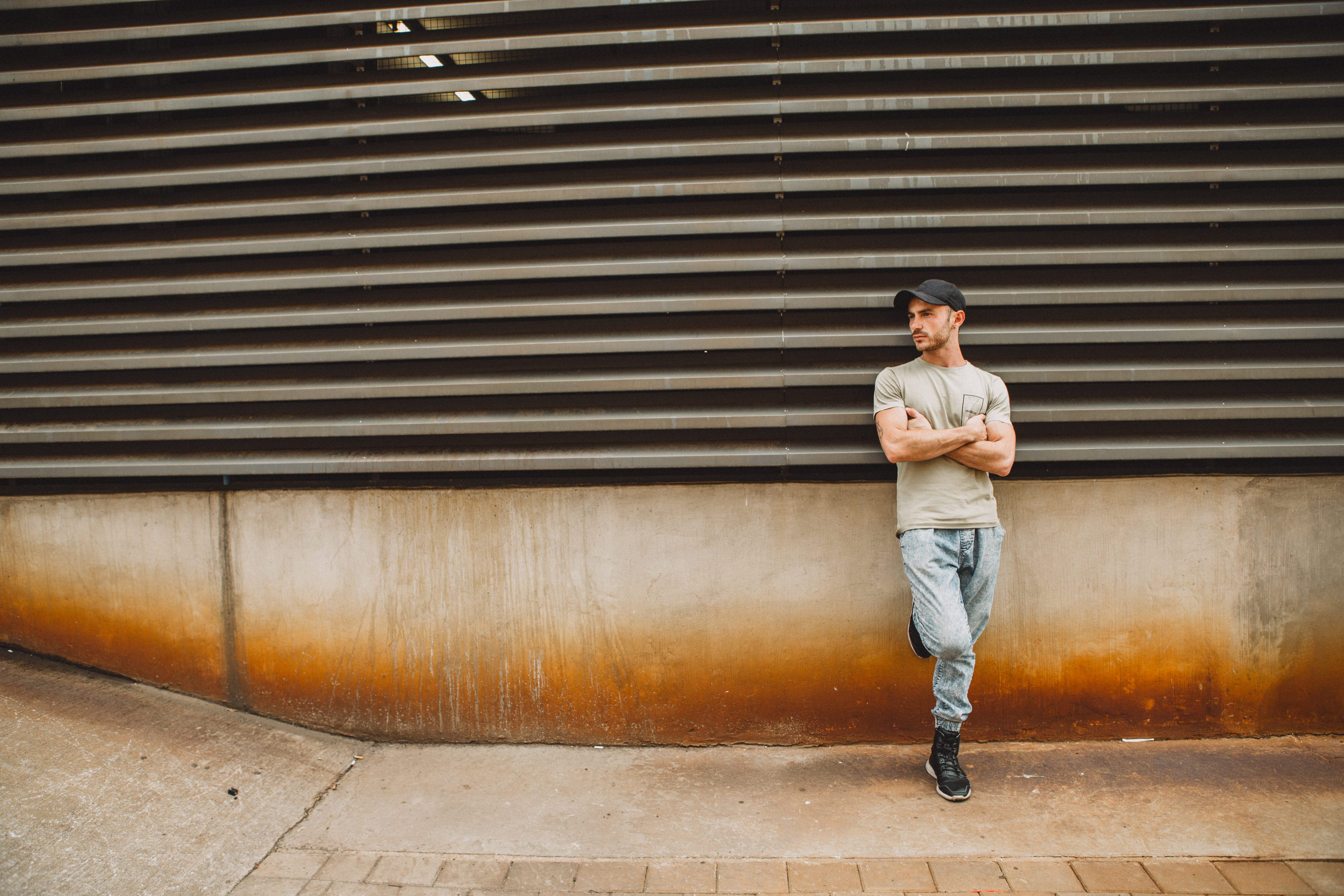 copy space, human, individuality, leaning, apparel, casual clothing, fashion, banister, lifestyles, home decor, alley, sleeve, daytime, cool attitude, footwear, HD Wallpaper