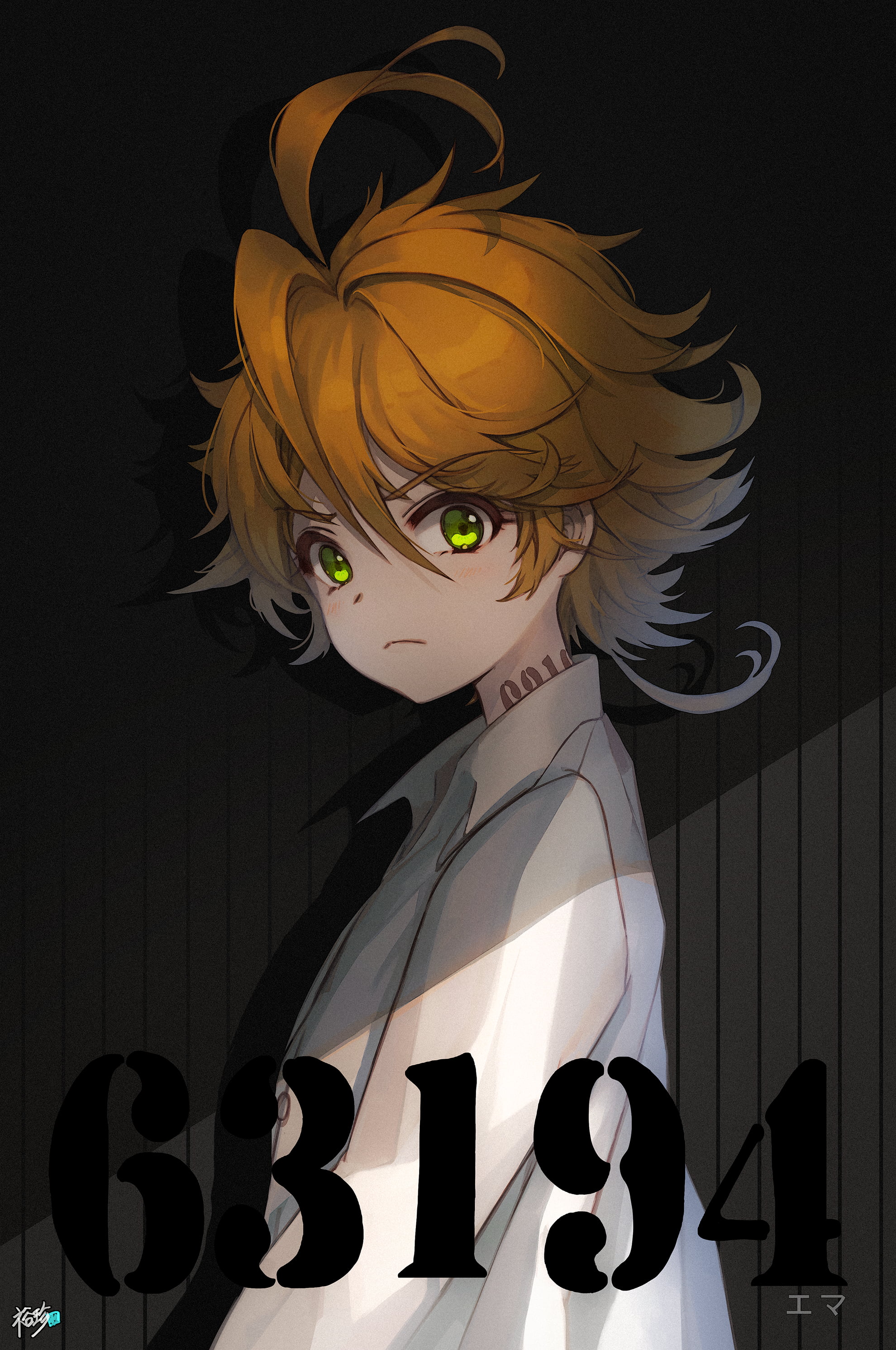 anime, green eyes, anime girls, The promised neverland, 2K, Phone HD Wallpaper