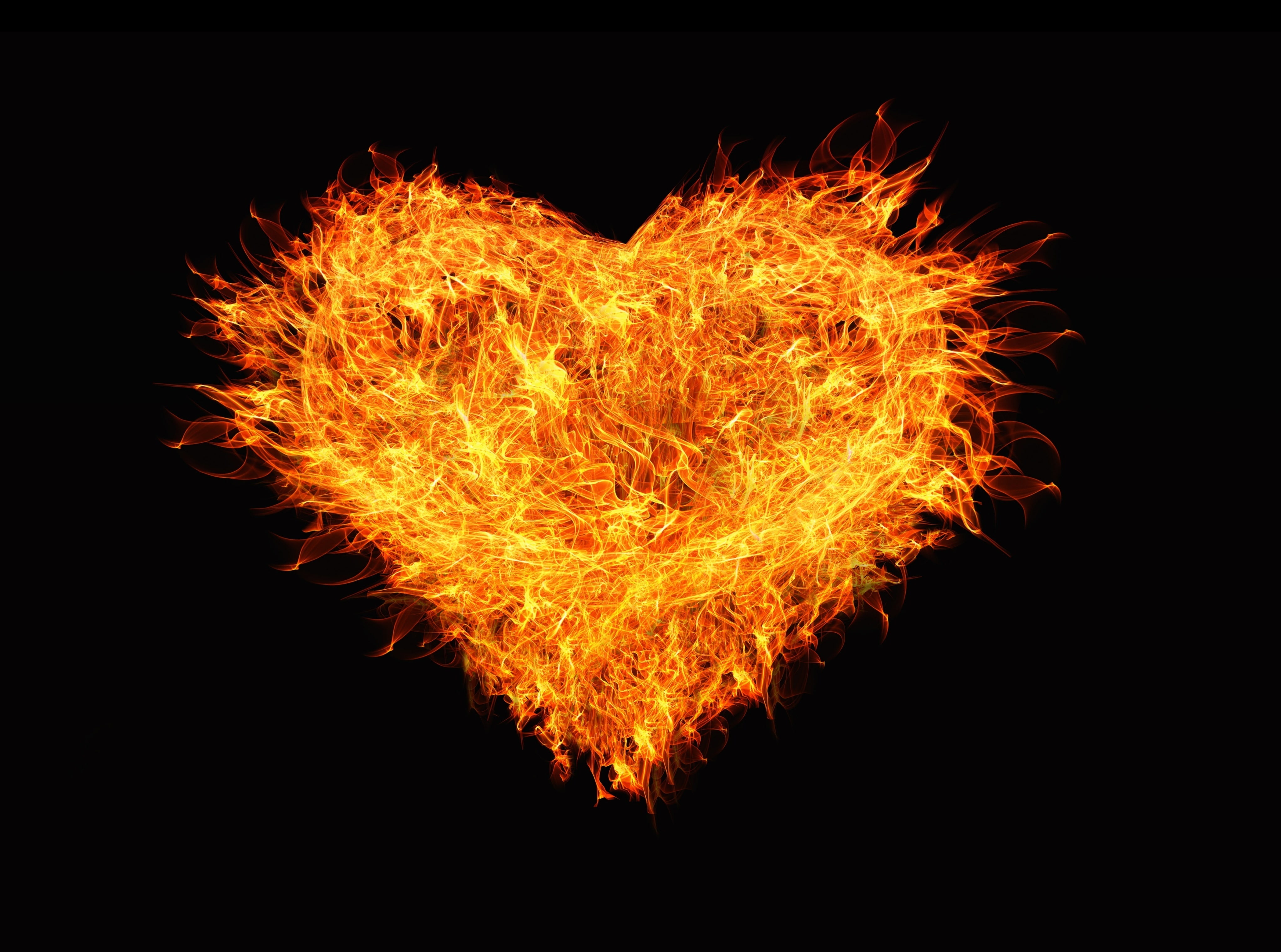 fire - natural phenomenon, yellow, 4K, Love, valentines day - holiday, warning sign, sparks, blaze, nature, Burning, Burn, heat - temperature, close-up, HD Wallpaper