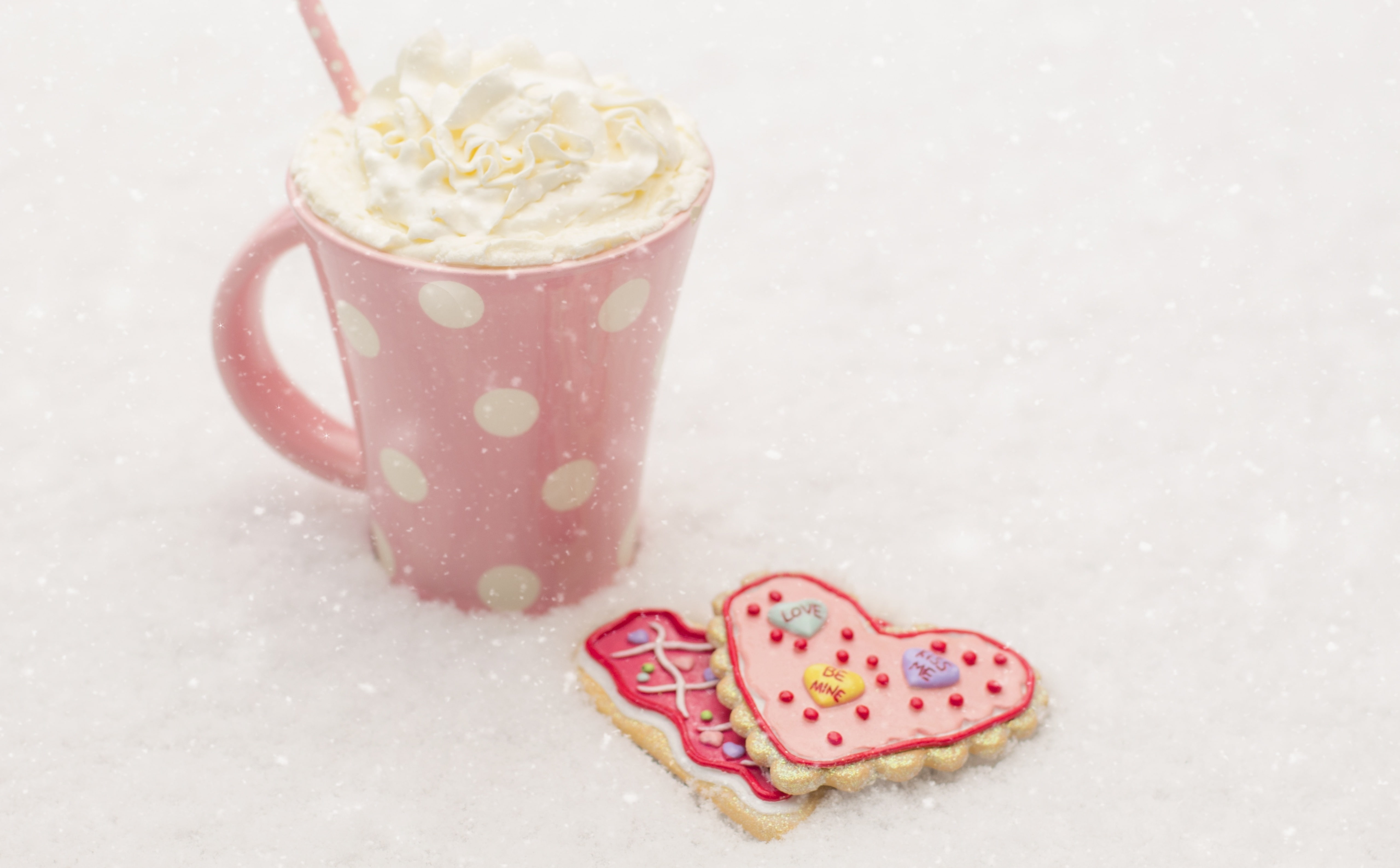 Holidays, Love, Sweet, food and drink, sweet food, HeartCookies, temptation, s, cookie, hotchocolate, ready-to-eat, refreshment, Heart, lightpink, ValentinesDayCookies, HD Wallpaper
