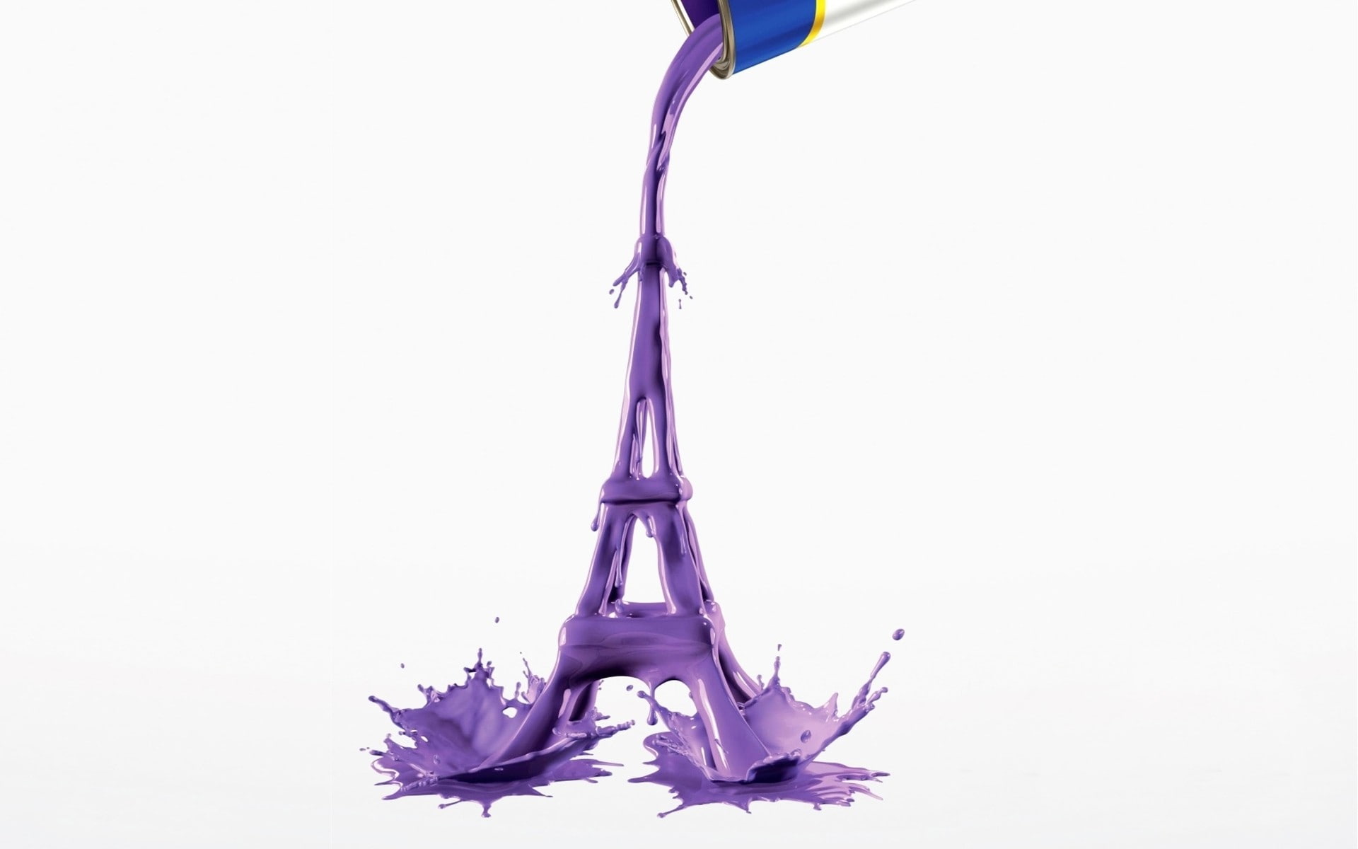 eiffel, hd, paint, tower, 1080P, purple, digital/artwork, white, HD Wallpaper