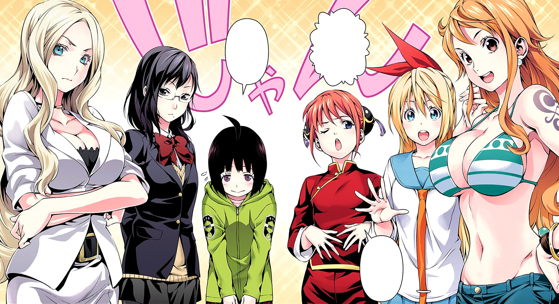 720P, Kagura, anime, Shimizu Kiyoko, Nami, Amatori Chika, Irina Jelavic, Shonen Jump, HD Wallpaper