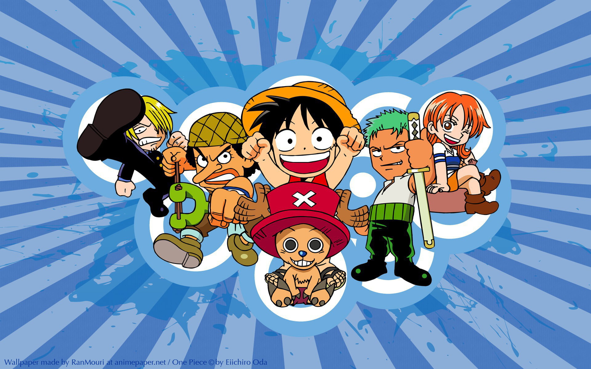 One Piece, Sanji (One Piece), Zoro Roronoa, Monkey D. Luffy, Tony Tony Chopper, 1080P, Anime, Chibi, Nami (One Piece), Usopp (One Piece), HD Wallpaper