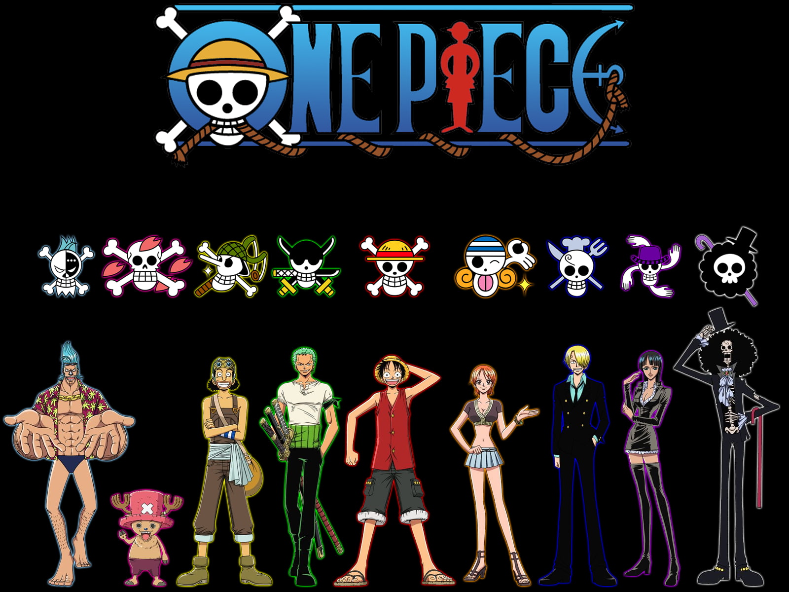 Usopp, Brook, One Piece, anime, Roronoa Zoro, 720P, Nico Robin, Tony Tony Chopper, Monkey D. Luffy, Sanji, Frankie, HD Wallpaper