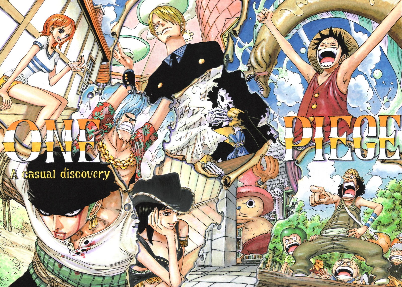 piece, One Piece, Nico Robin, amusement park, multi colored, outdoors, Brook, female likeness, poster, Monkey D. Luffy, arts culture and entertainment, HD Wallpaper