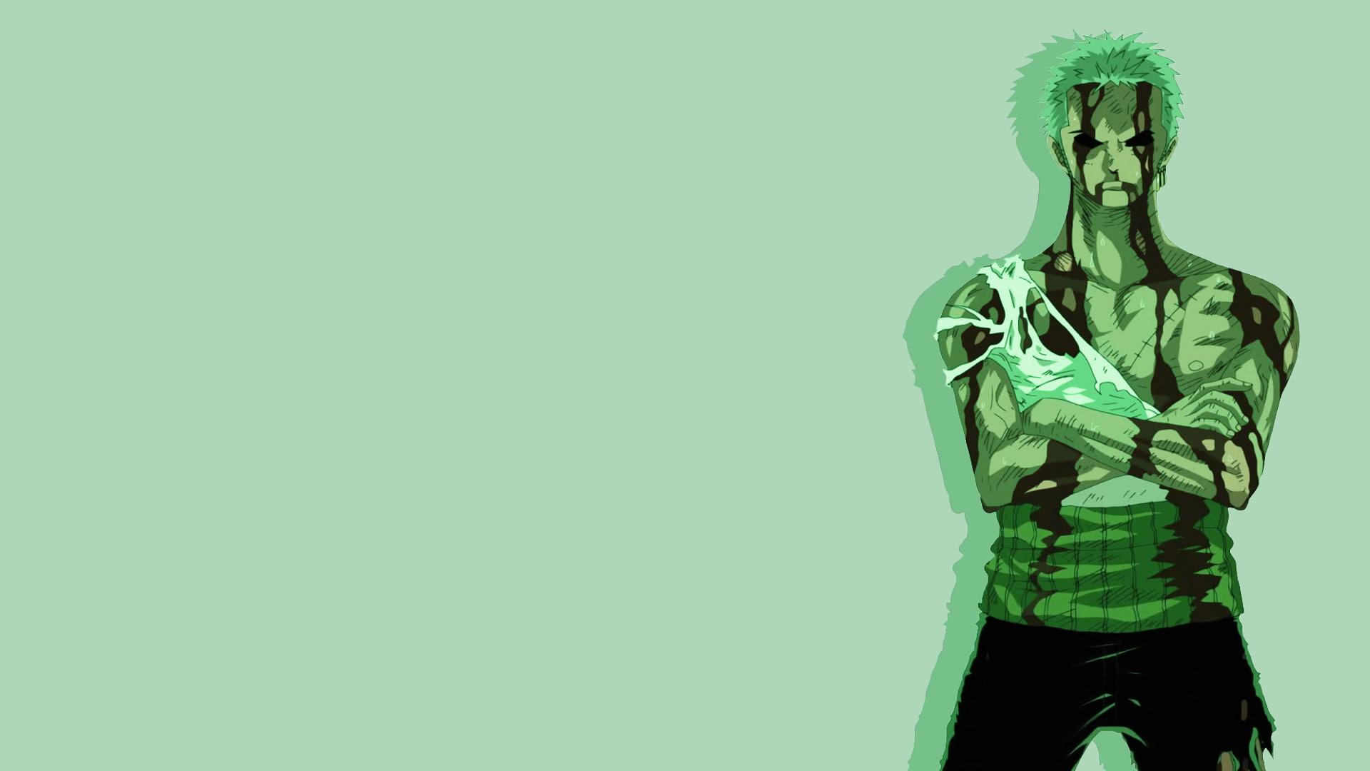 anime, roronoa, green, zoro, piece, 1080P, HD Wallpaper