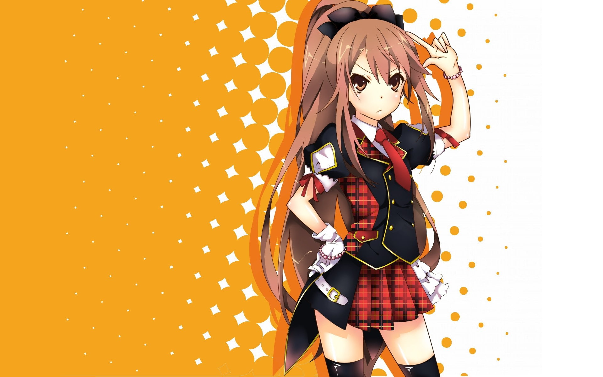 women, standing, clothing, thigh-highs, Ookami Ryouko, beautiful woman, adult, three quarter length, young adult, arts culture and entertainment, leisure activity, HD Wallpaper