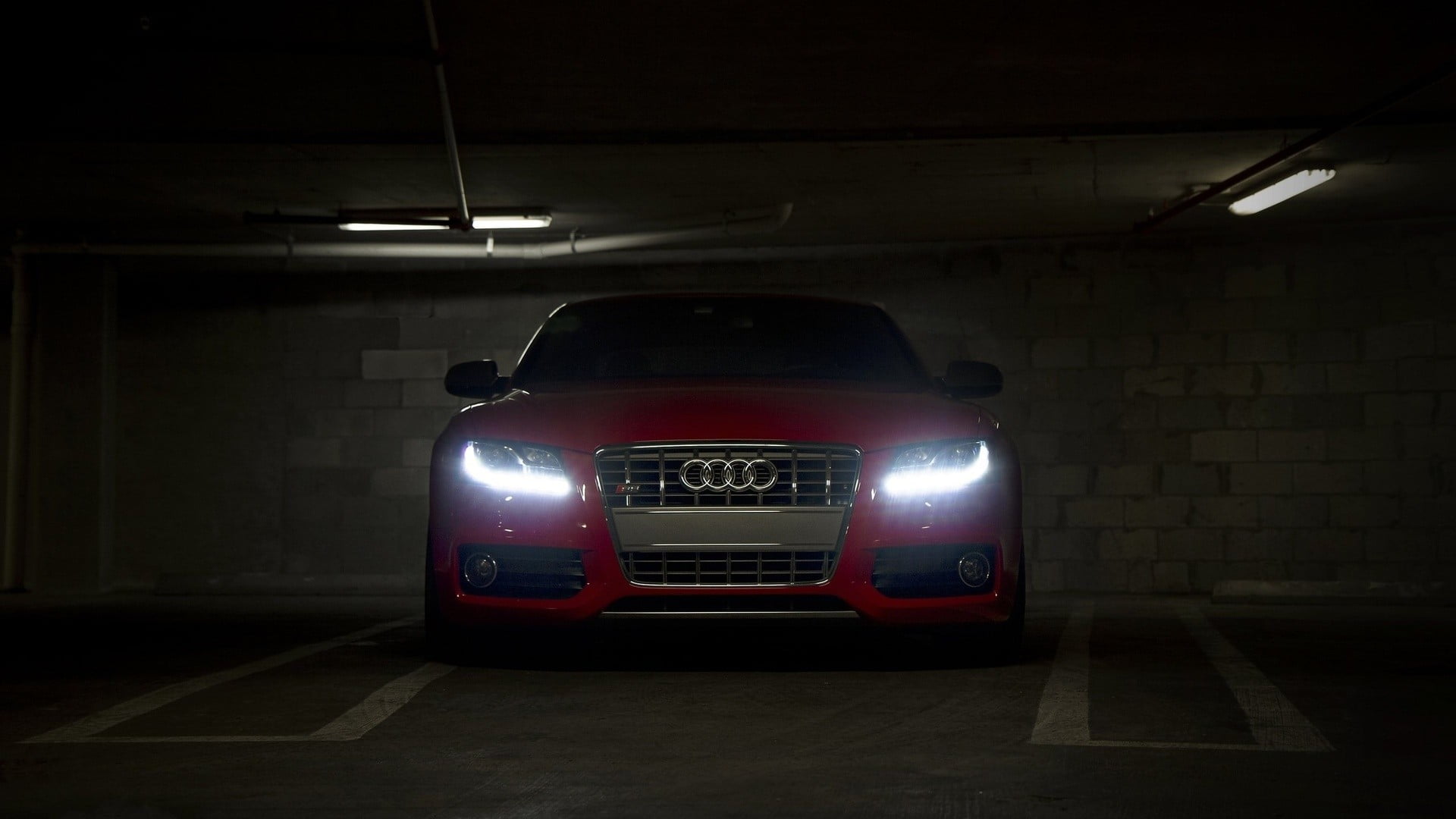 communication, transportation, illuminated, Audi, city, dark, architecture, land vehicle, lighting equipment, ceiling, public transportation, indoors, no people, HD Wallpaper