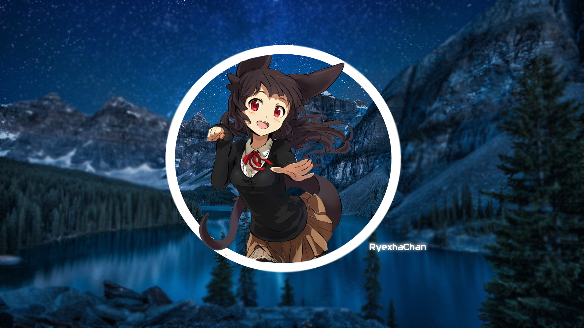anime girls, red eyes, animal ears, 1080P, open mouth, anime, HD Wallpaper
