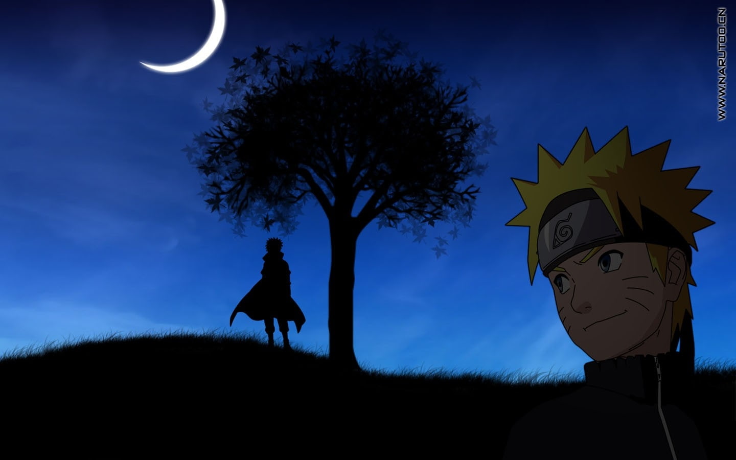 shippuden, namikaze, x, hd, anime, uzumaki, yondaime, Trees, wallpape, minato, silhouette, Moon, 720P, art, naruto, HD Wallpaper