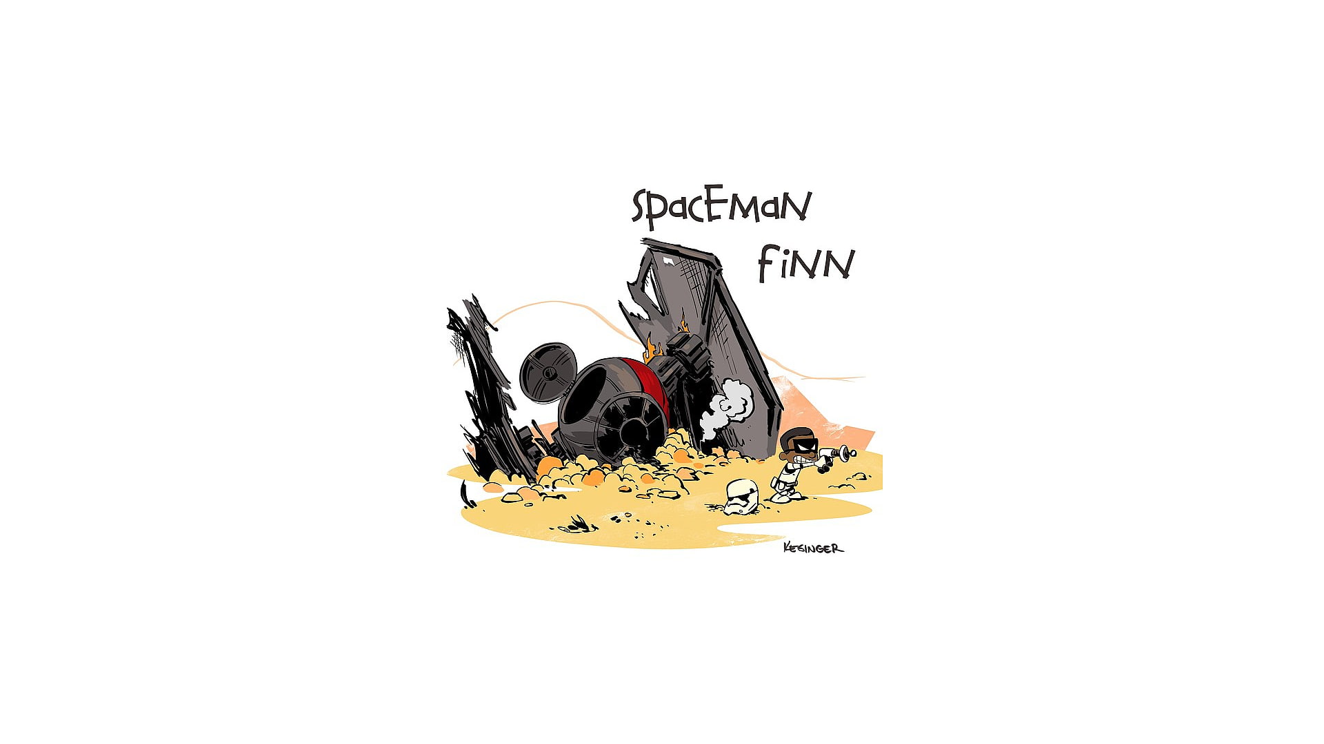 1080P, Star Wars, Brian Kesinger, Calvin and Hobbes, HD Wallpaper